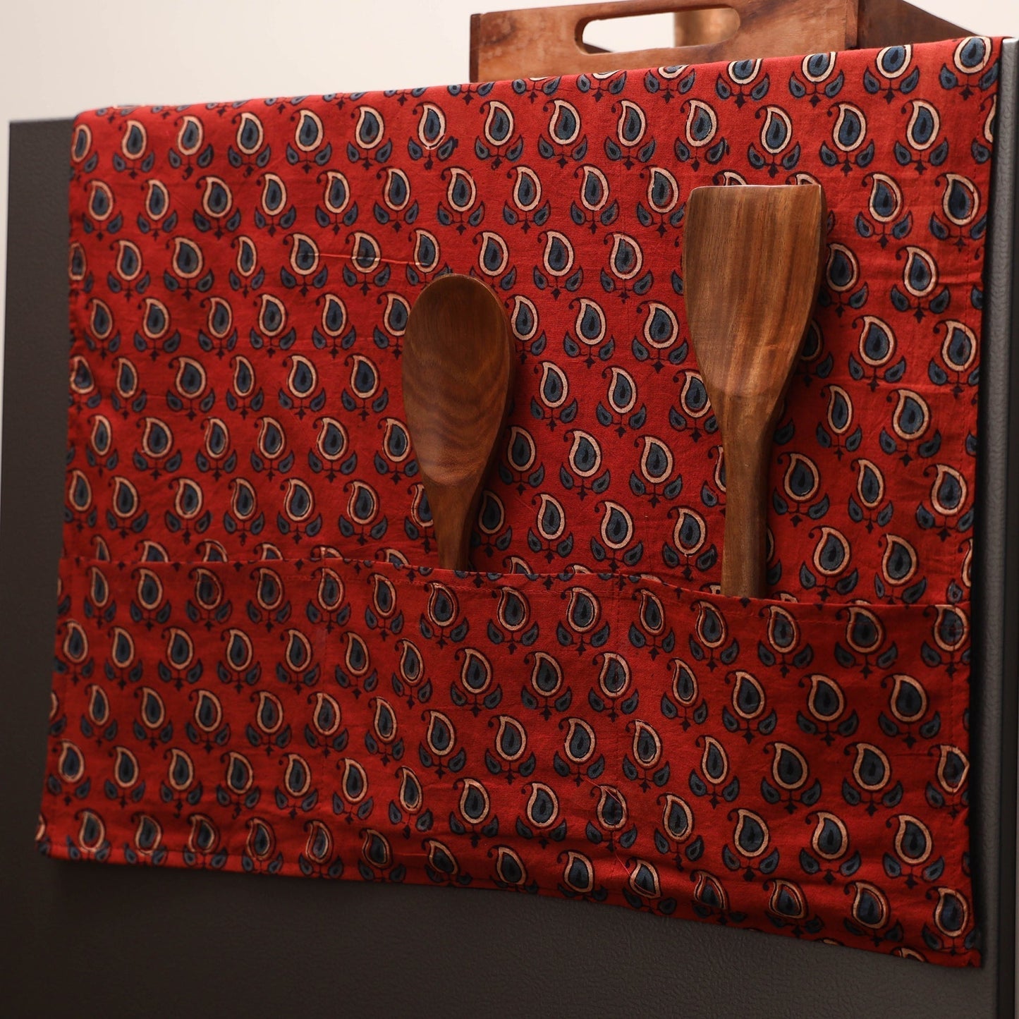 Handmade fridge top cover with multiple pockets 22
