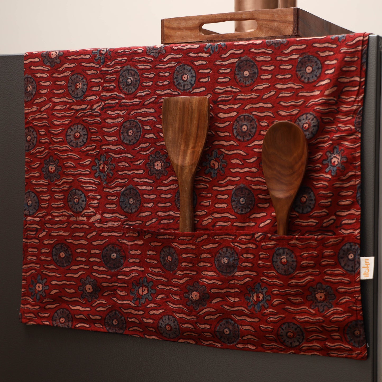 Handmade fridge top cover with multiple pockets 23