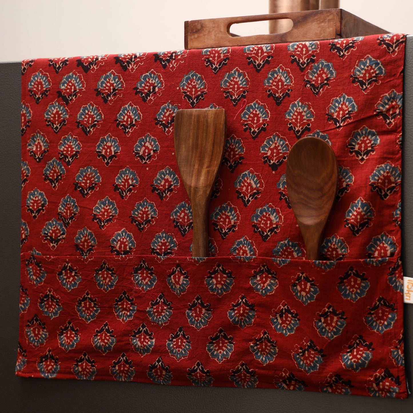 Handmade fridge top cover with multiple pockets 37