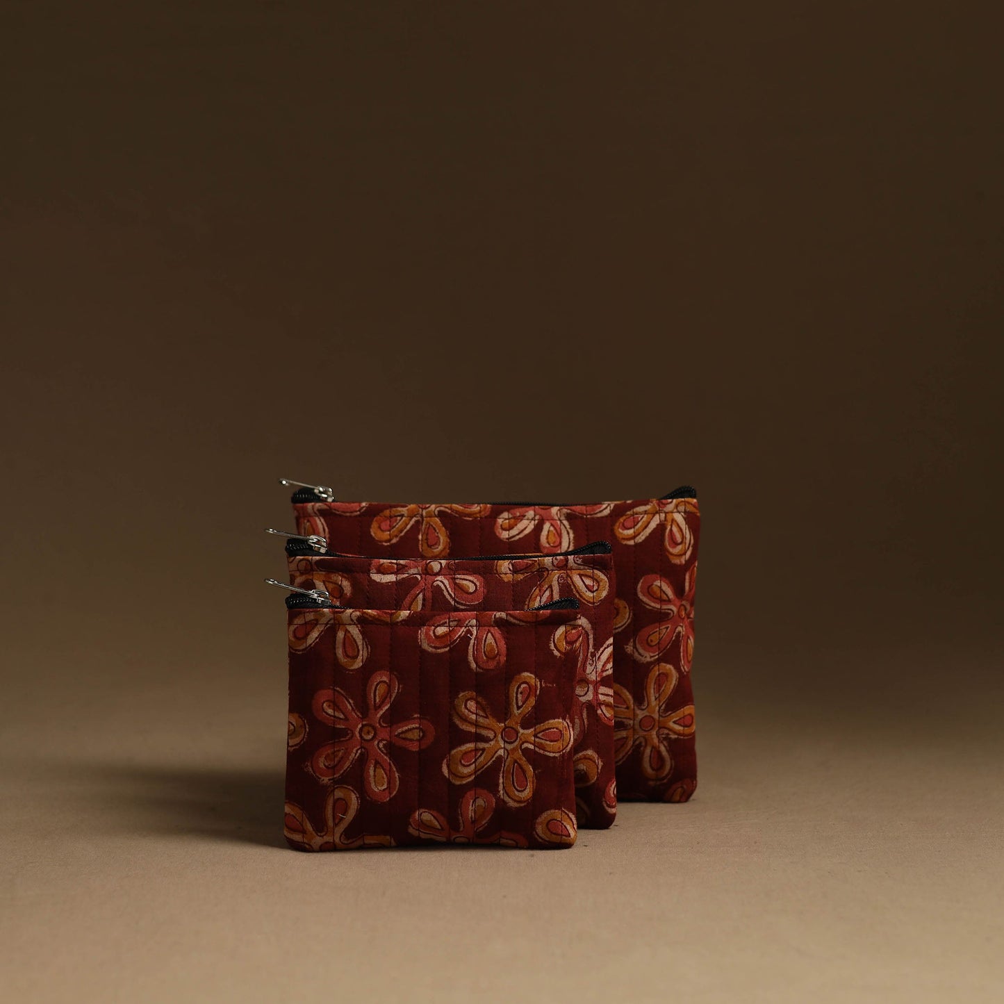 Buy Red Handmade Multipurpose Utility Pouches (set of 3)