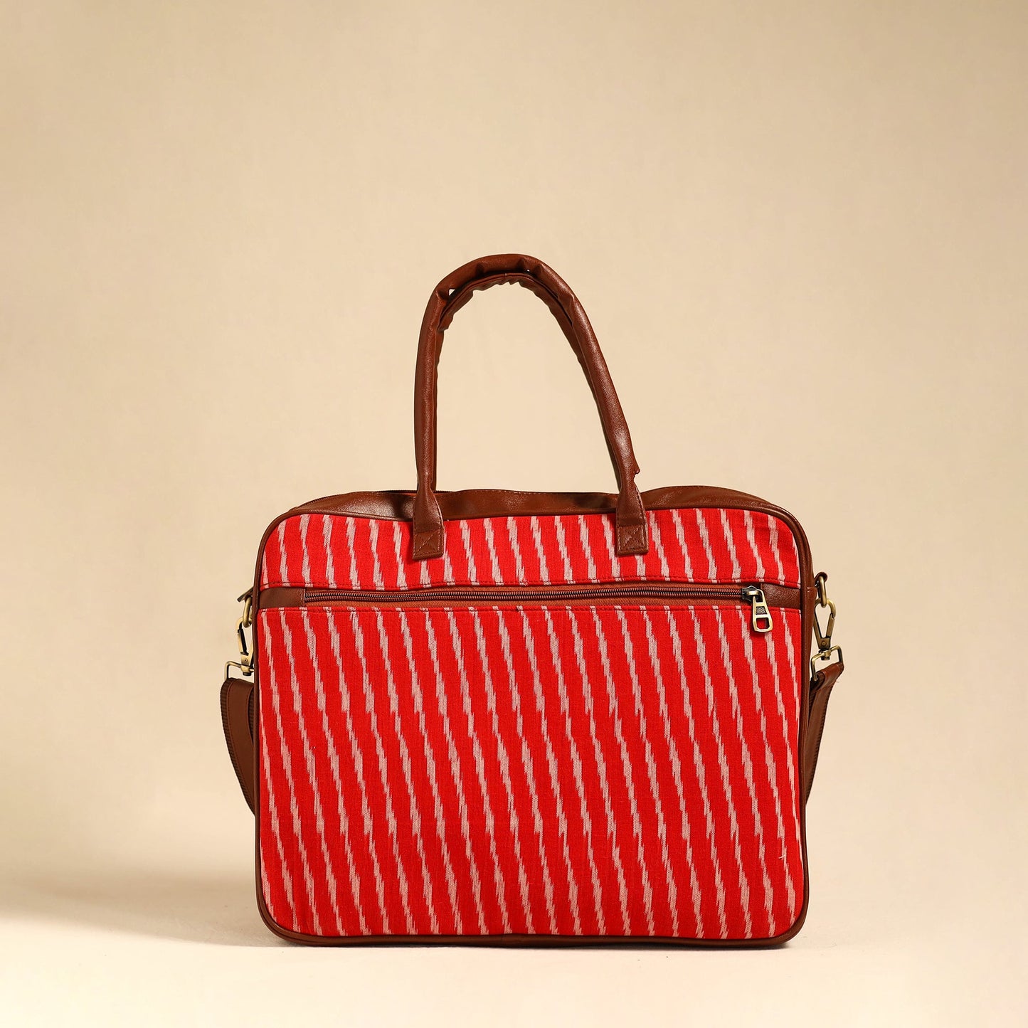Red Handmade Pochampally Ikat Laptop Bag