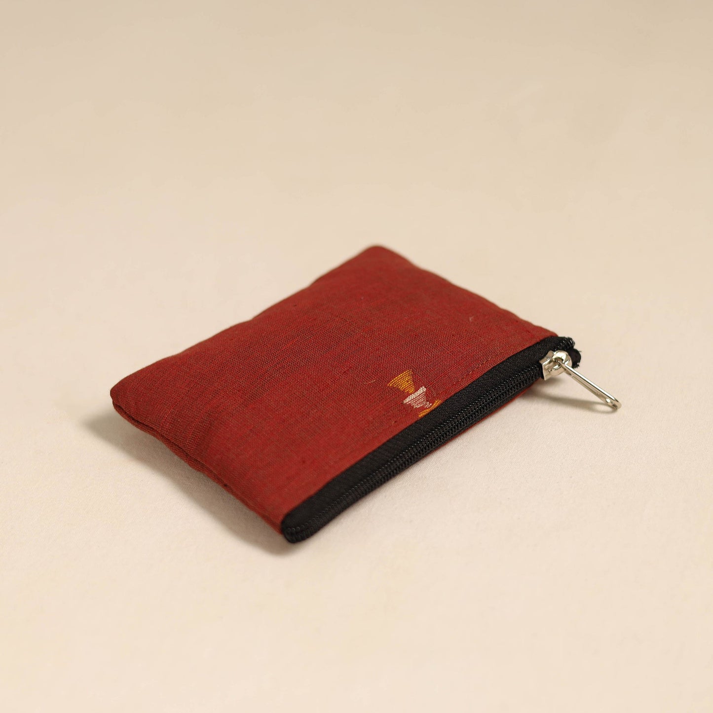 Red Handmade Quilted Cotton Coin Pouch Online in India