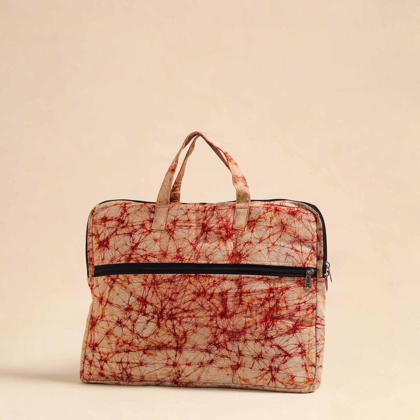 Red Handmade Quilted Cotton Laptop Bag