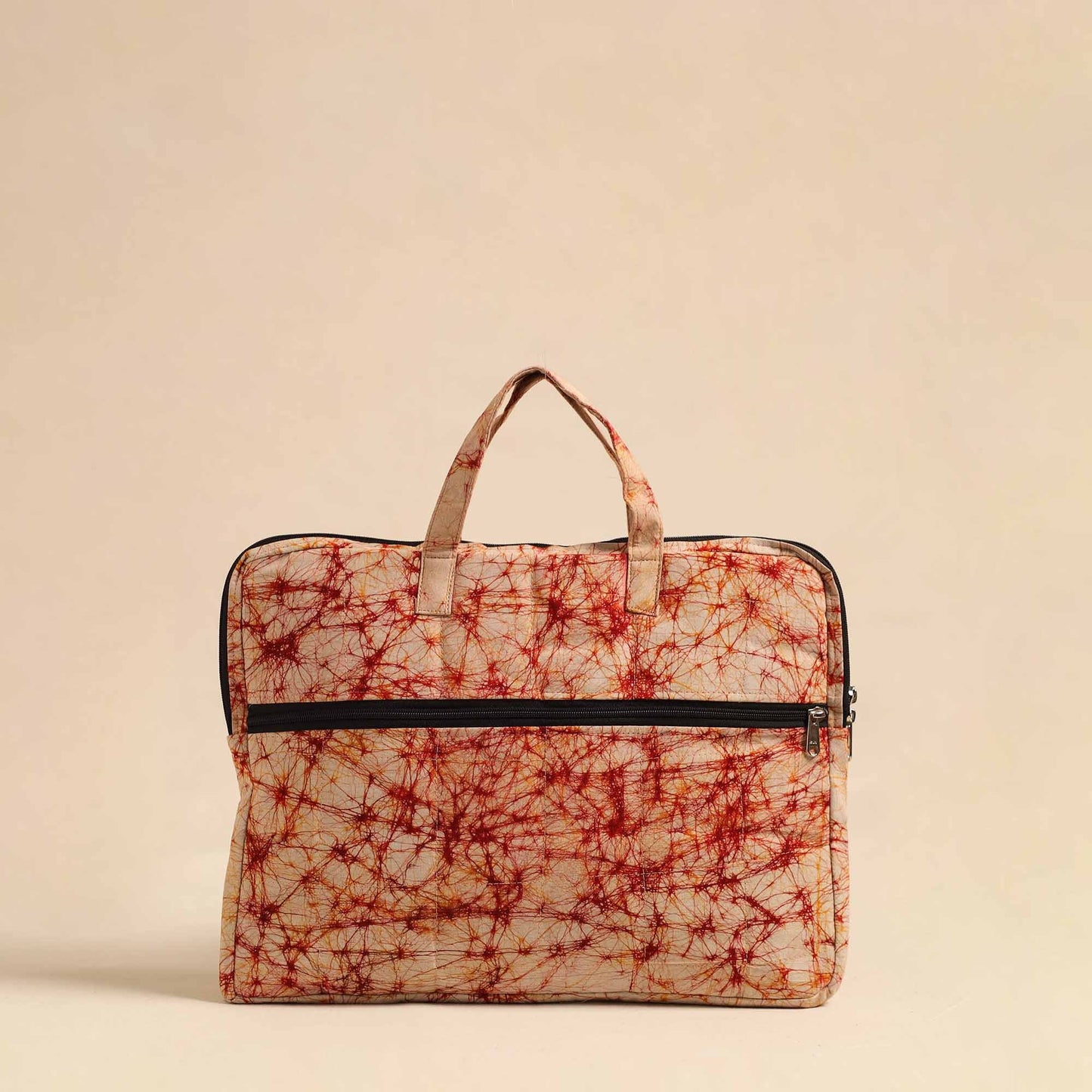 Red Handmade Quilted Cotton Laptop Bag