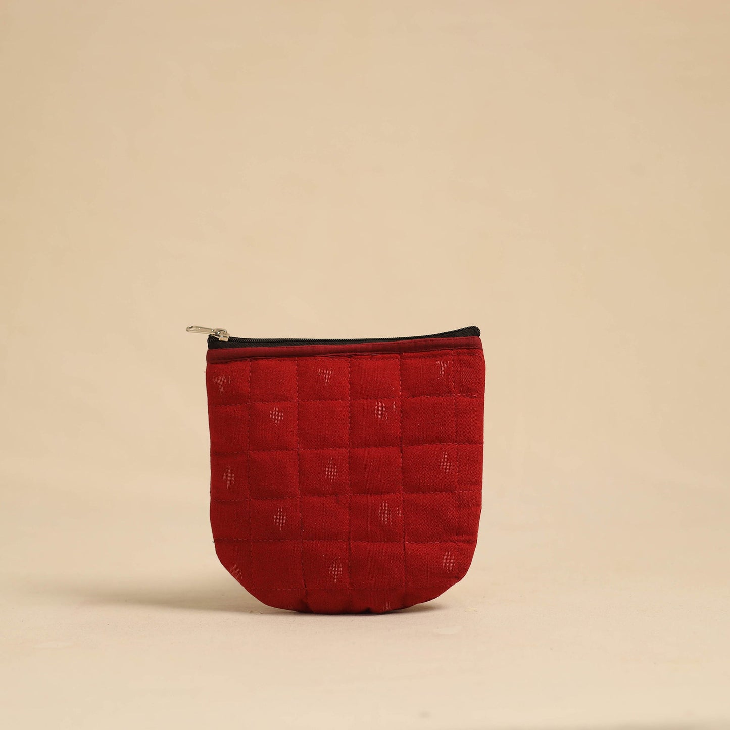 Red Handmade Quilted Cotton Utility Pouch