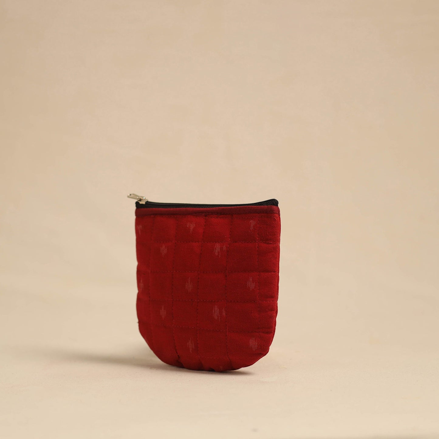 Red Handmade Quilted Cotton Utility Pouch