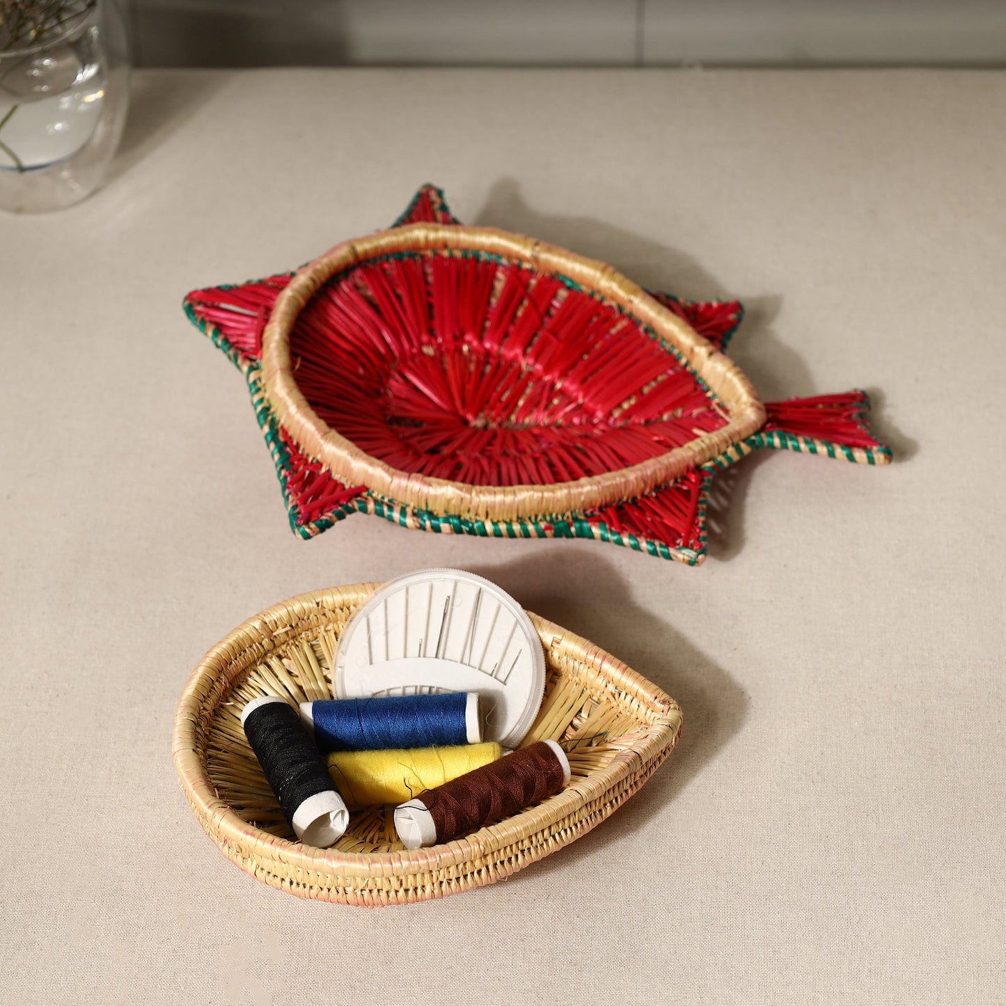 Sikki Grass Red Fish Decorative Multipurpose Box
