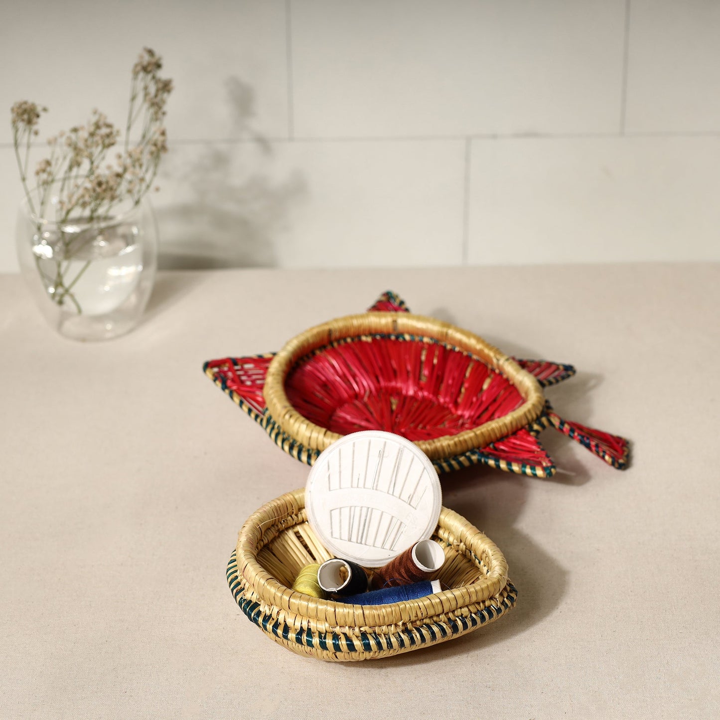 Sikki Grass Fish Decorative Red Multipurpose Box