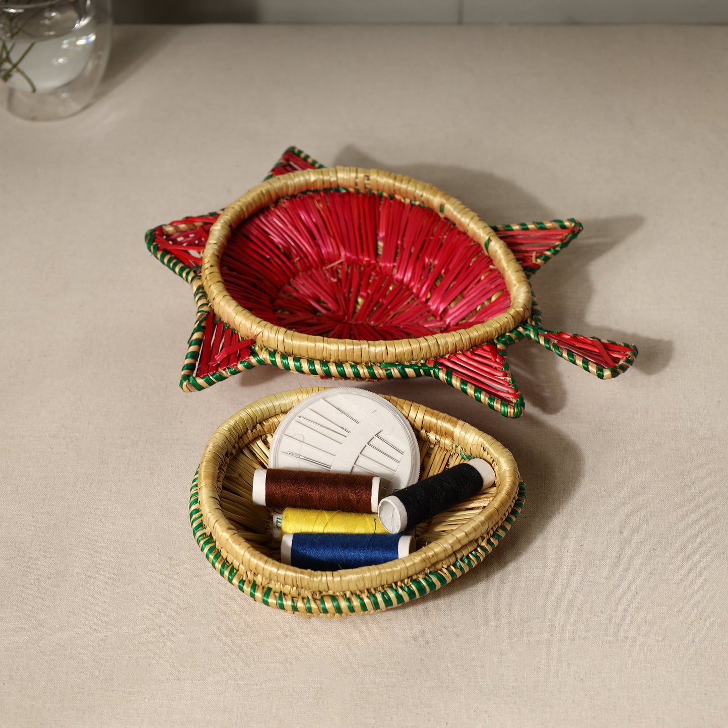 Sikki Grass Red Fish Decorative Multipurpose Box