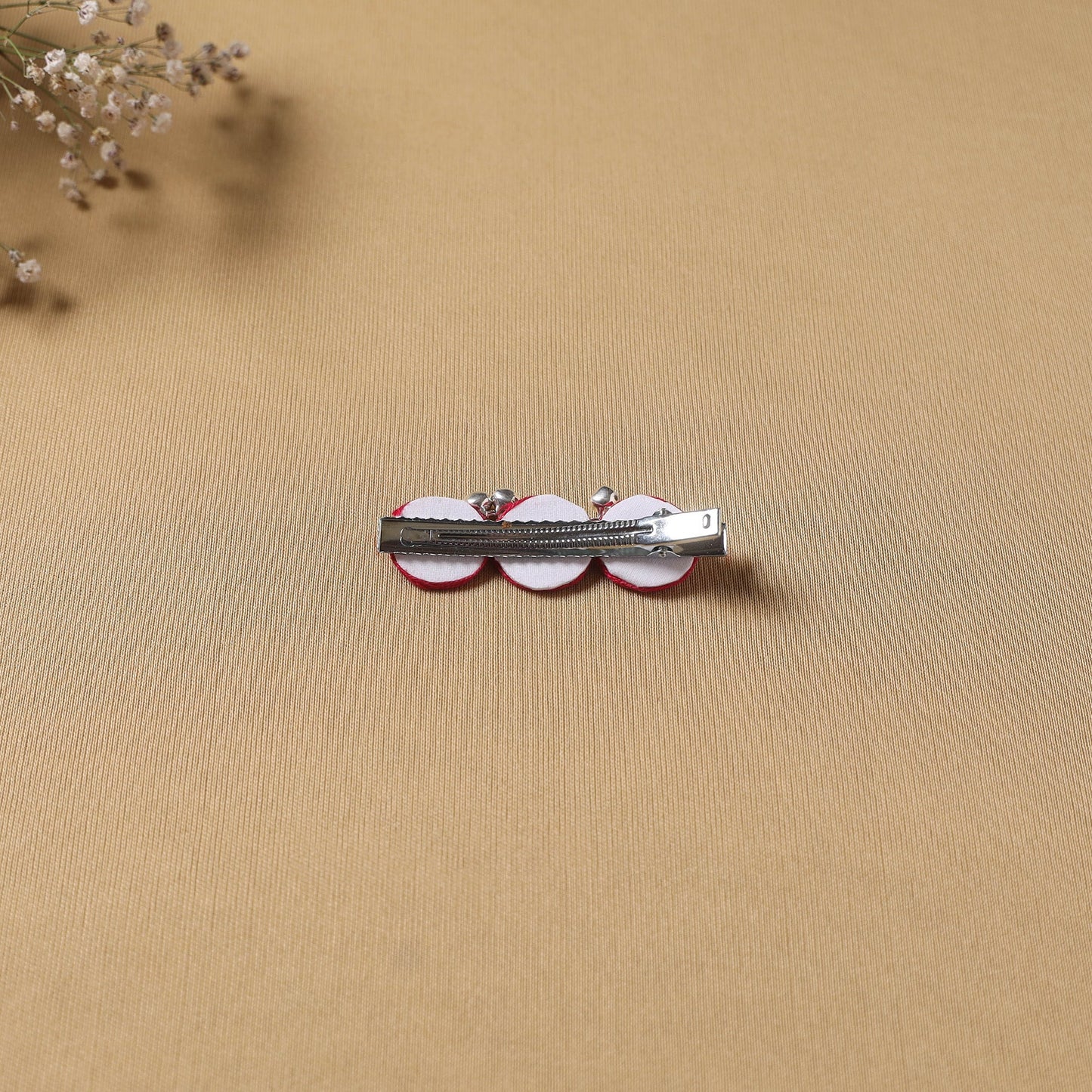 Handmade thread mirror work hair clip 07 - handcrafted