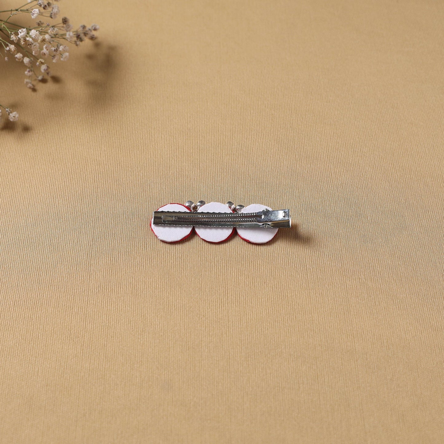 Handmade thread mirror work hair clip 12 - handcrafted