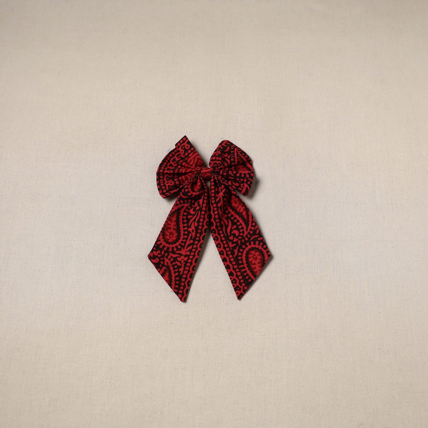 Red - handmade women’s bow hair clip 75 - handcrafted