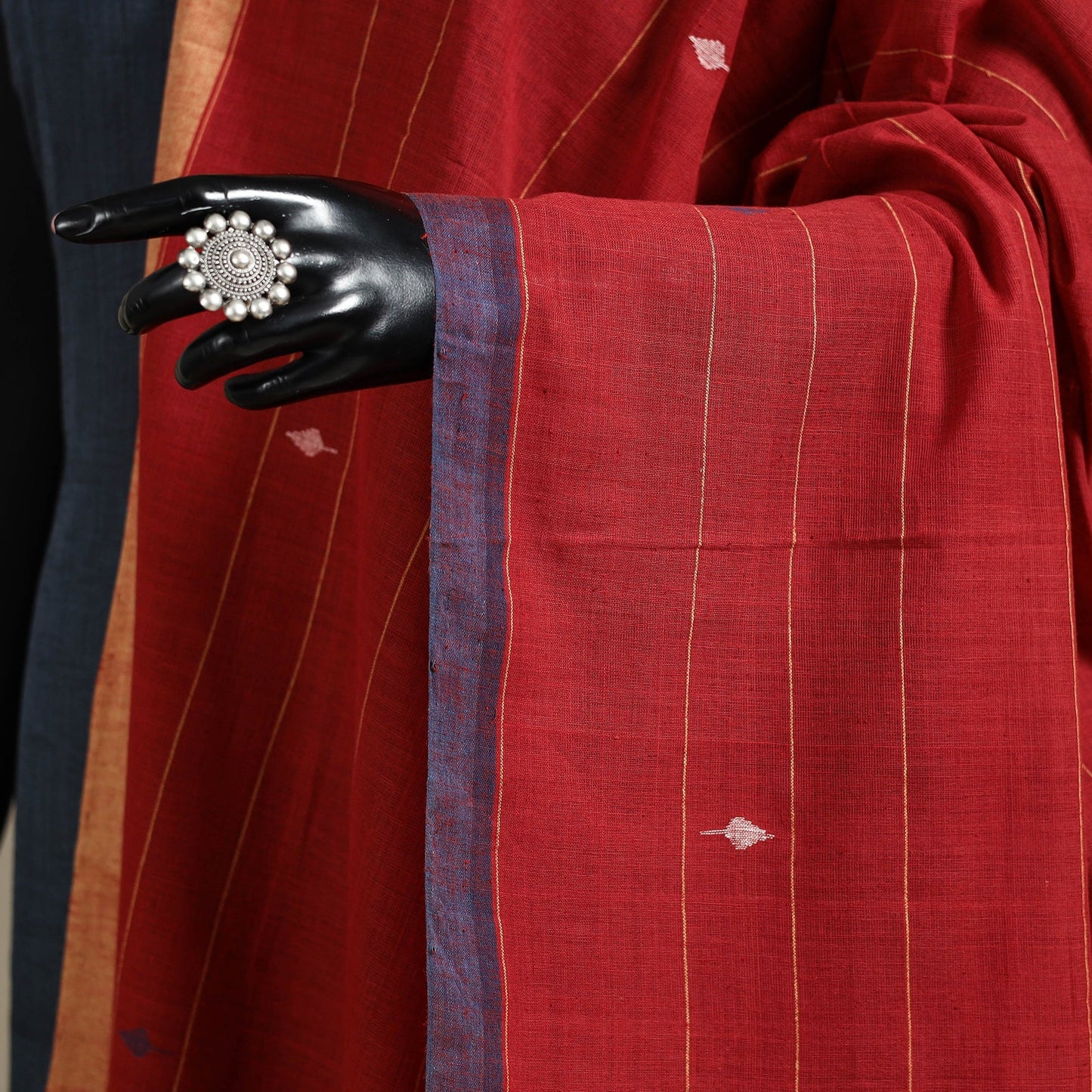 Peach - handspun handloom buti natural dyed cotton