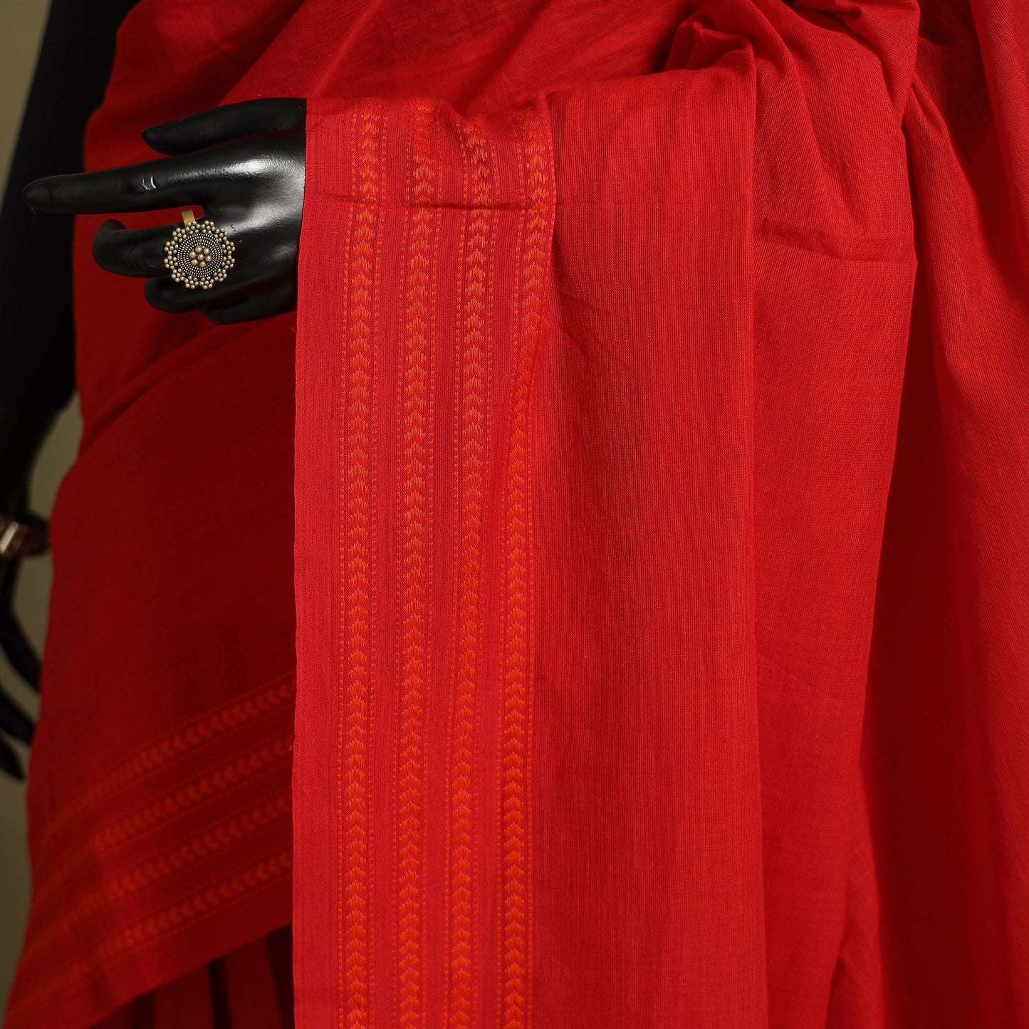 Red - handwoven cotton begumpuri saree 15 - handcrafted