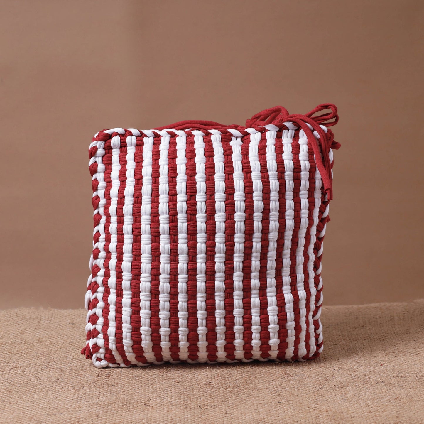 Handwoven Upcycled Cotton Cushion Cover Online at iTokri.com