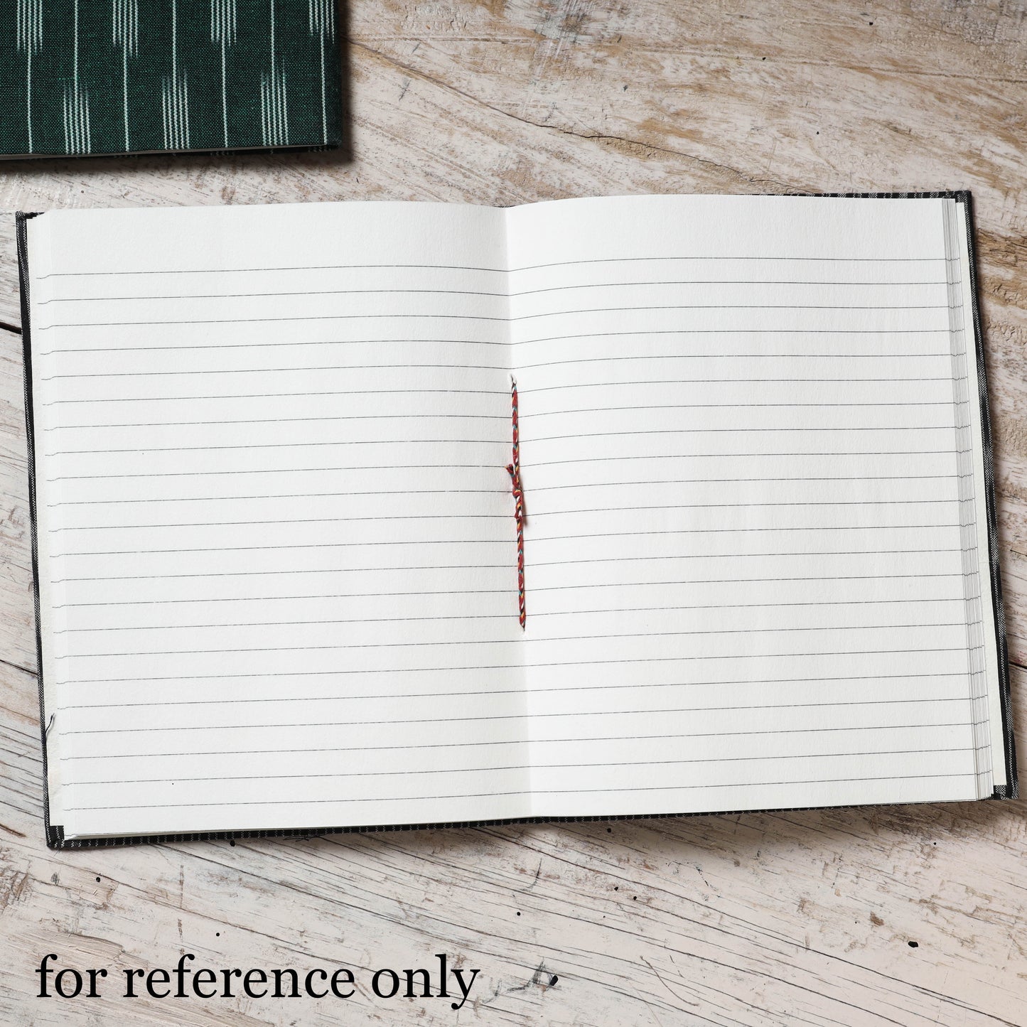 Red - Ikat Fabric Cover Handmade Paper Notebook (9 x 7 in)