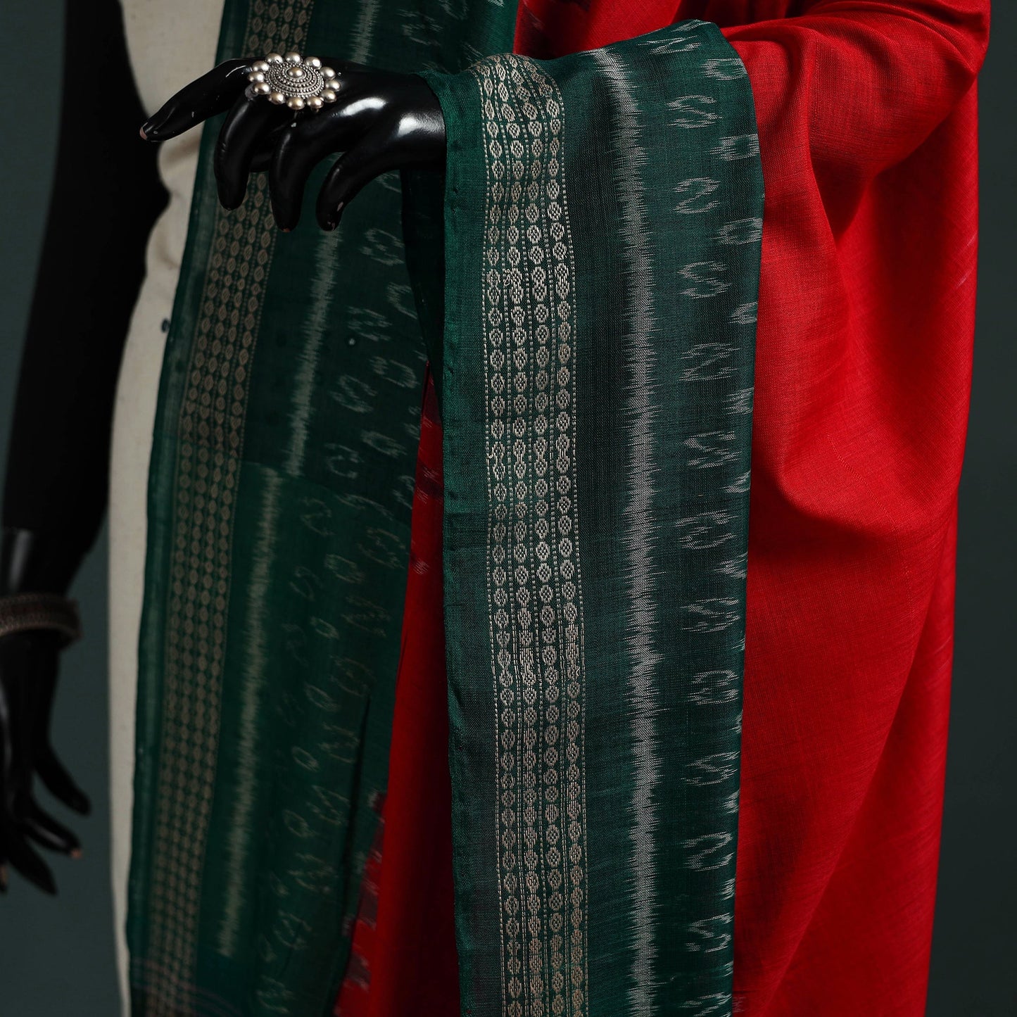 Ikat handloom cotton sambalpuri dupatta 07 - handcrafted