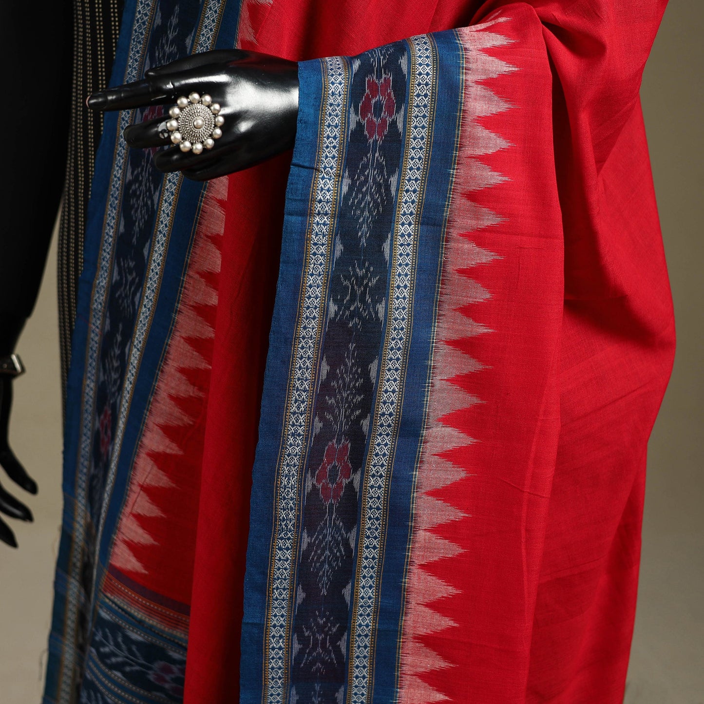 Red - ikat handloom cotton sambalpuri dupatta 26