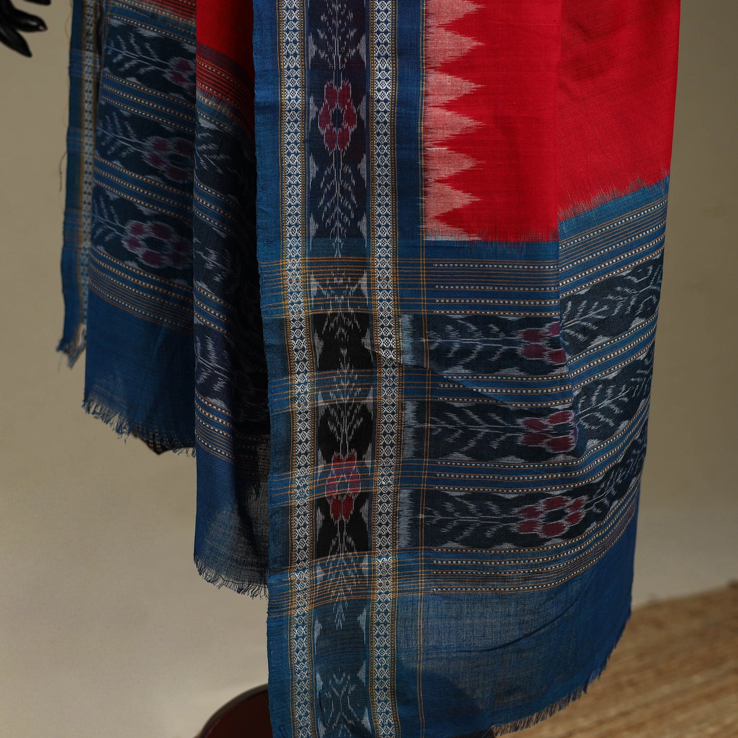 Red - ikat handloom cotton sambalpuri dupatta 26