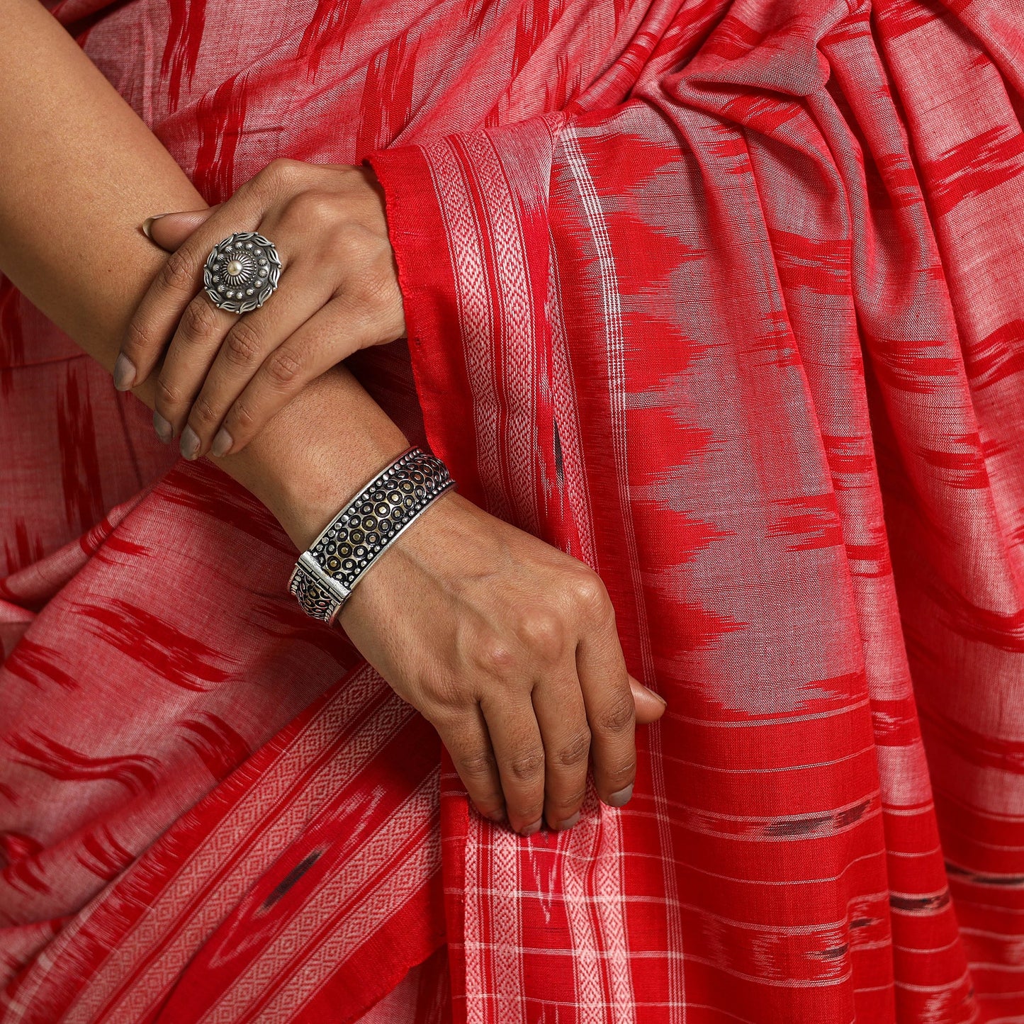 Buy Pink Ikat Handloom Cotton Sambalpuri Saree