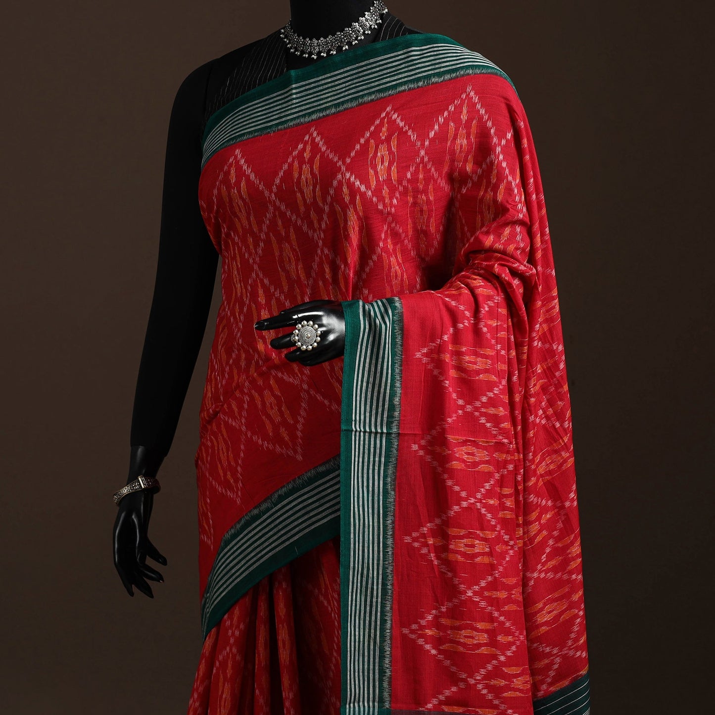 Ikat handloom cotton sambalpuri saree 30 - handcrafted