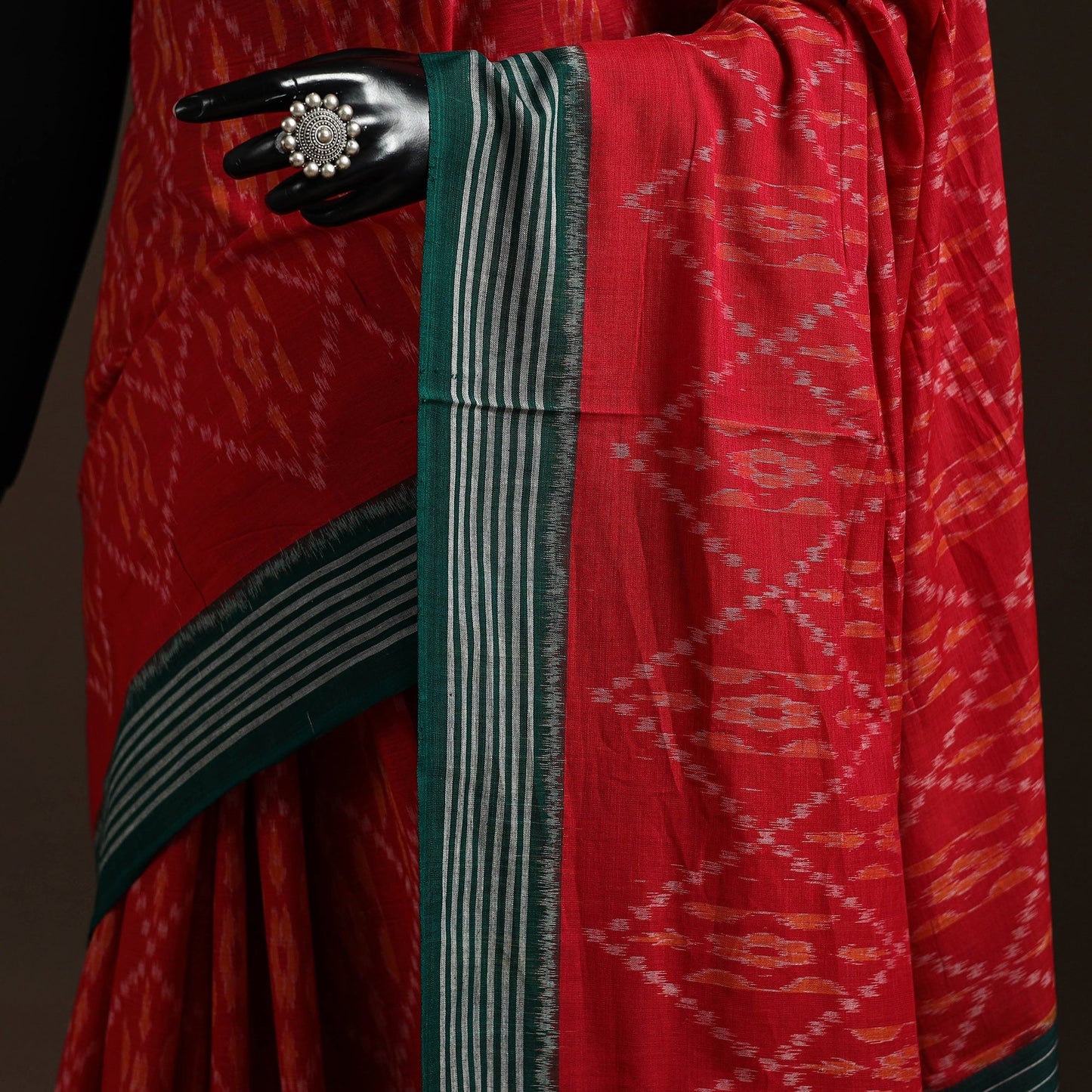 Ikat handloom cotton sambalpuri saree 30 - handcrafted