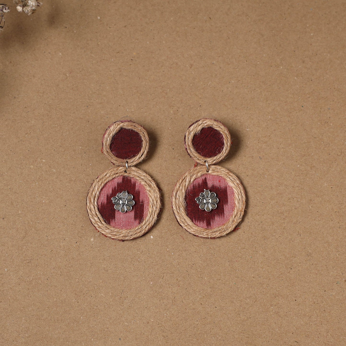 Ishra jute fabart handmade earrings - handcrafted