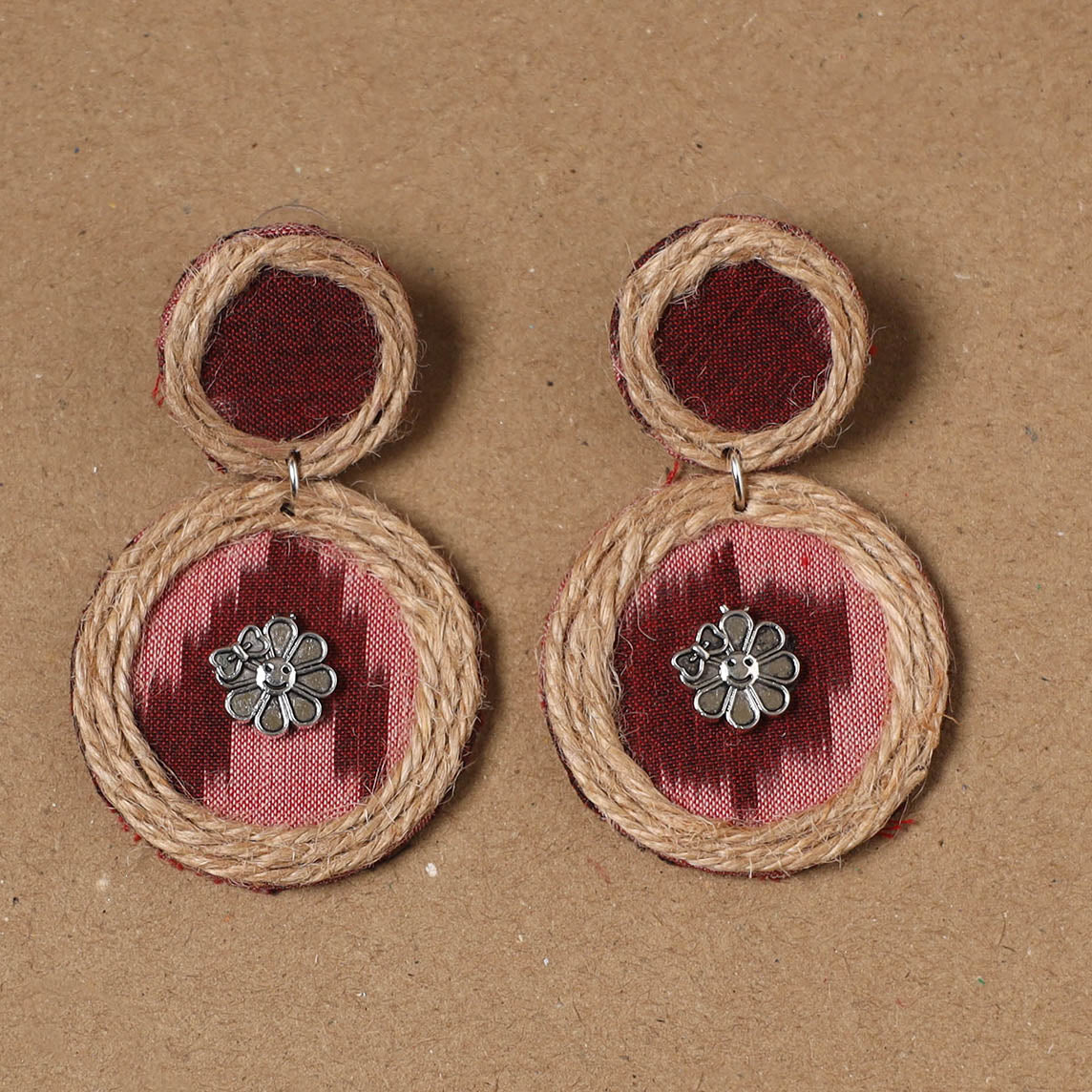 Ishra jute fabart handmade earrings - handcrafted