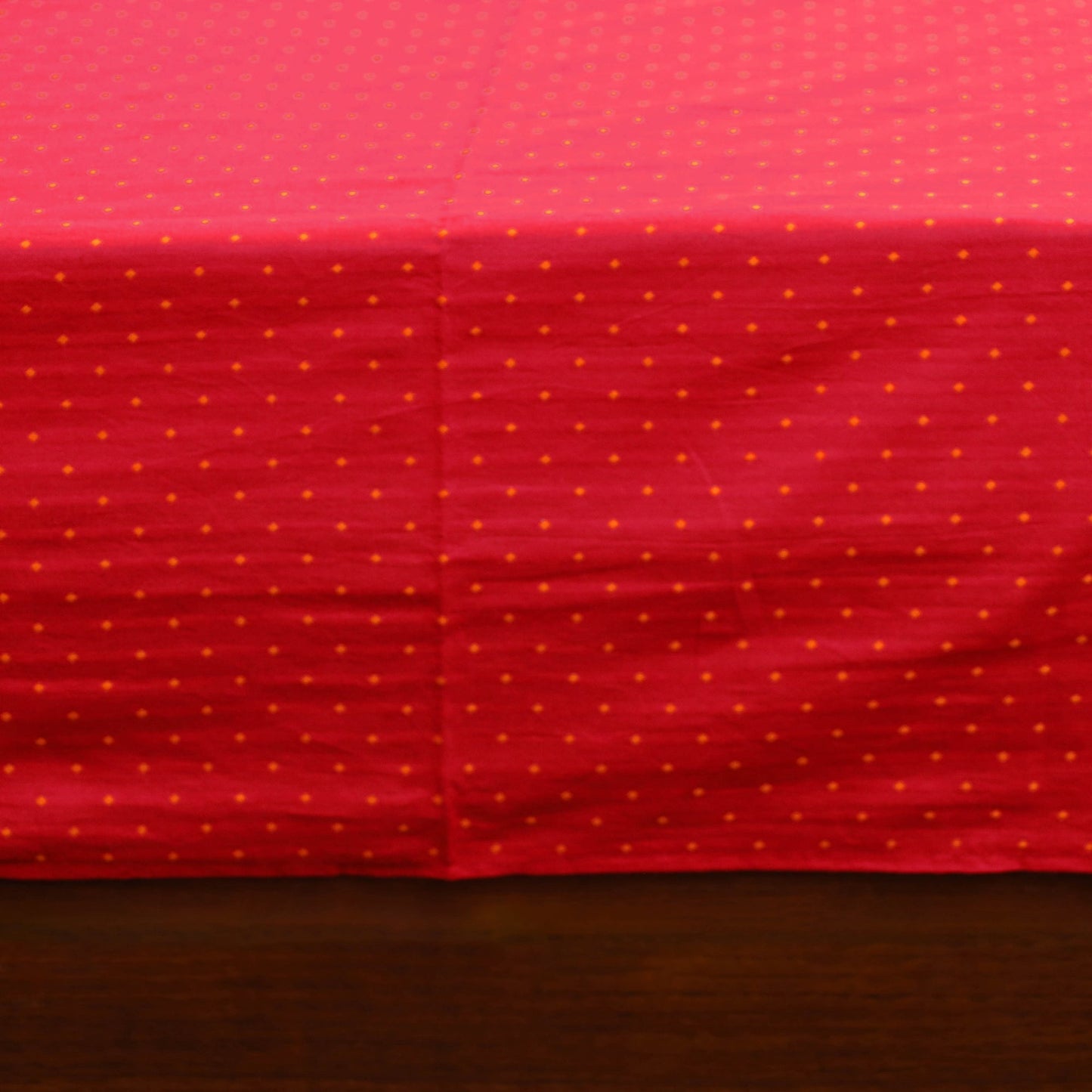 Red - jacquard with bagh patch cotton bedsheet set 13