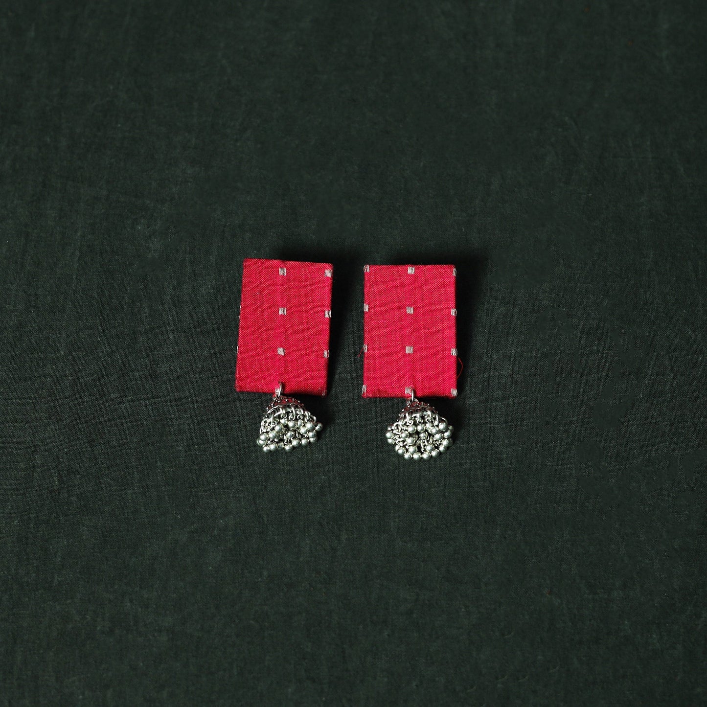 Jacquard cotton 2pc unstitched dress material with earrings