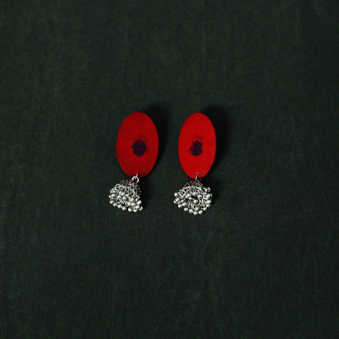 Jacquard cotton 2pc unstitched dress material with earrings