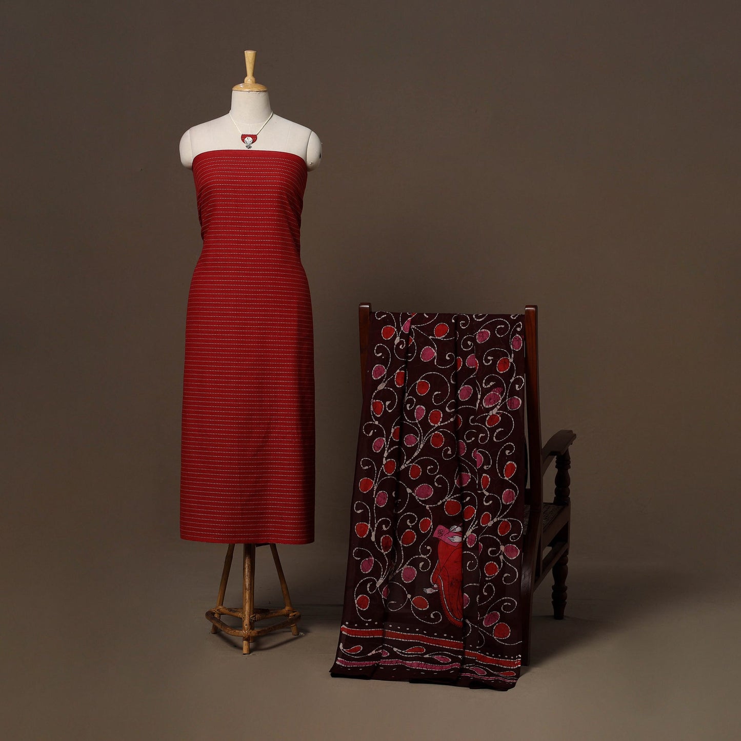 Jacquard cotton 2pc unstitched dress material