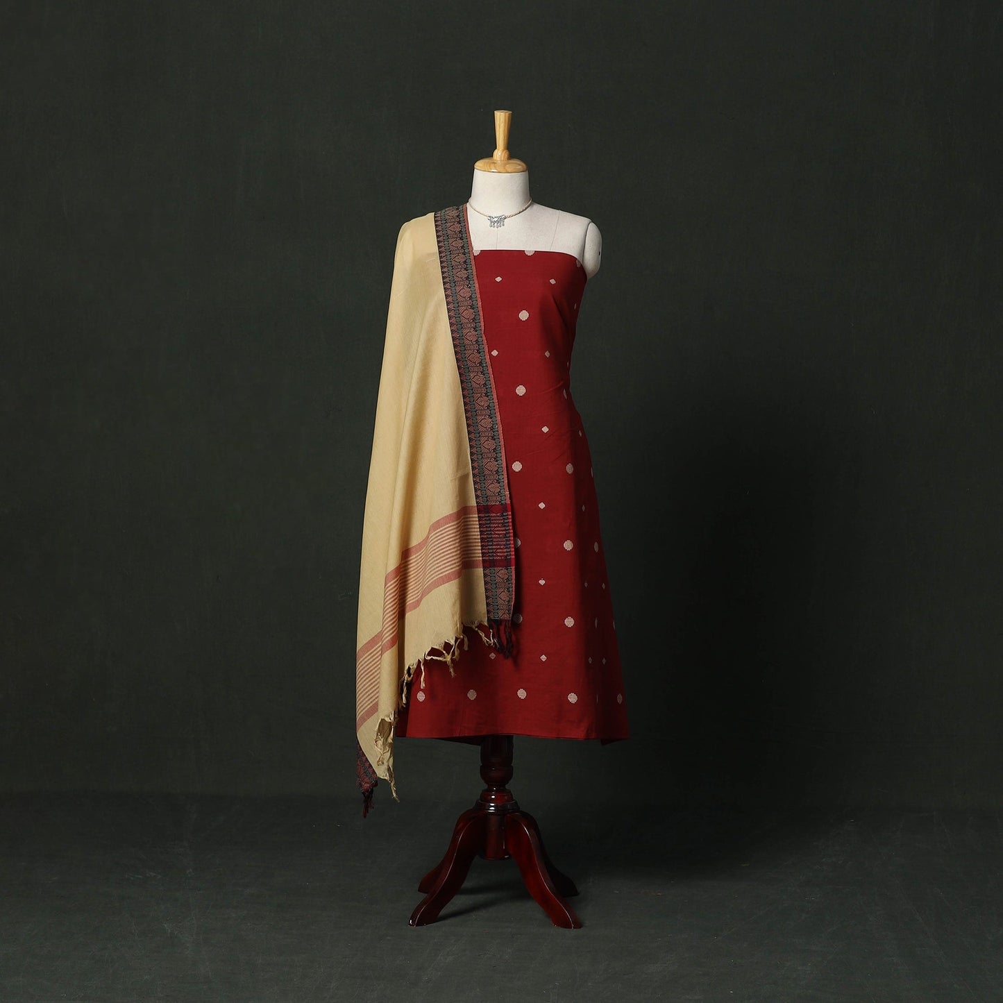 Jacquard cotton 2pc unstitched dress material