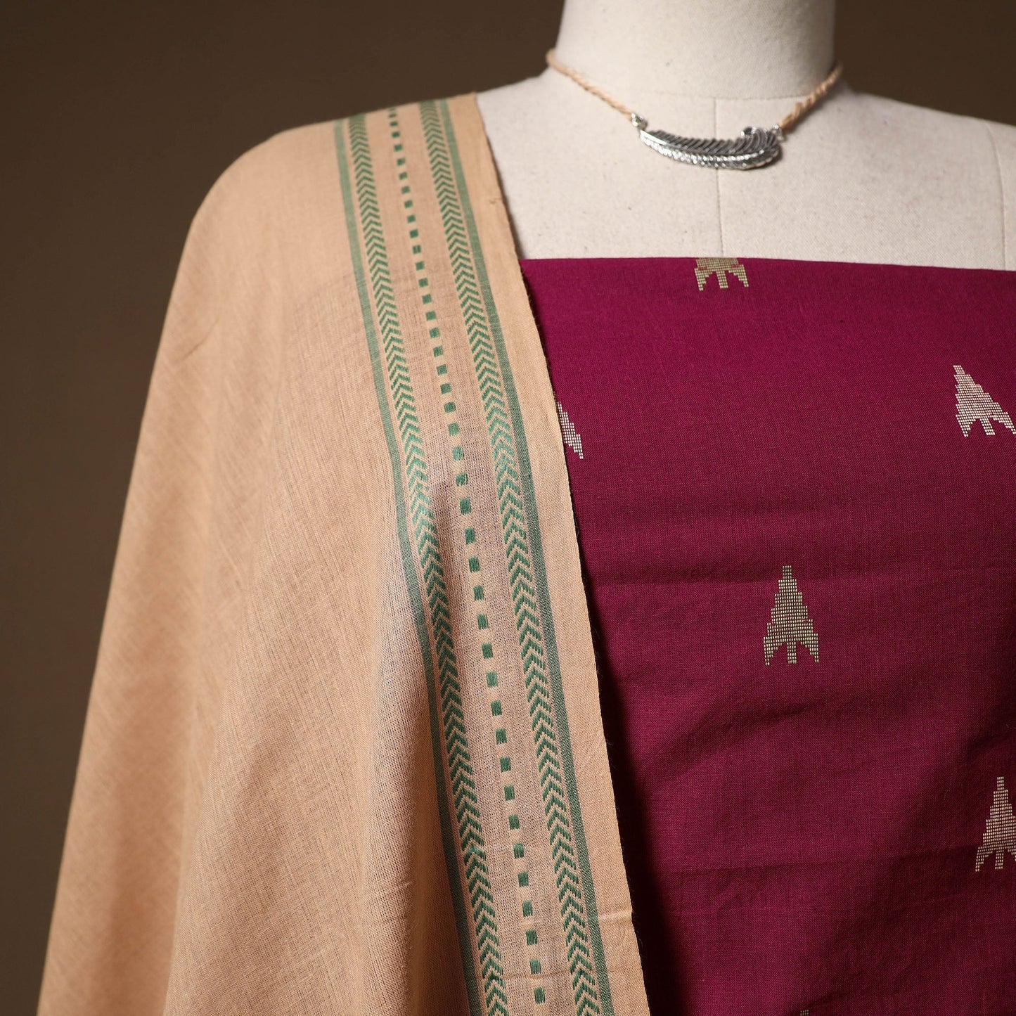 Jacquard cotton 2pc unstitched dress material