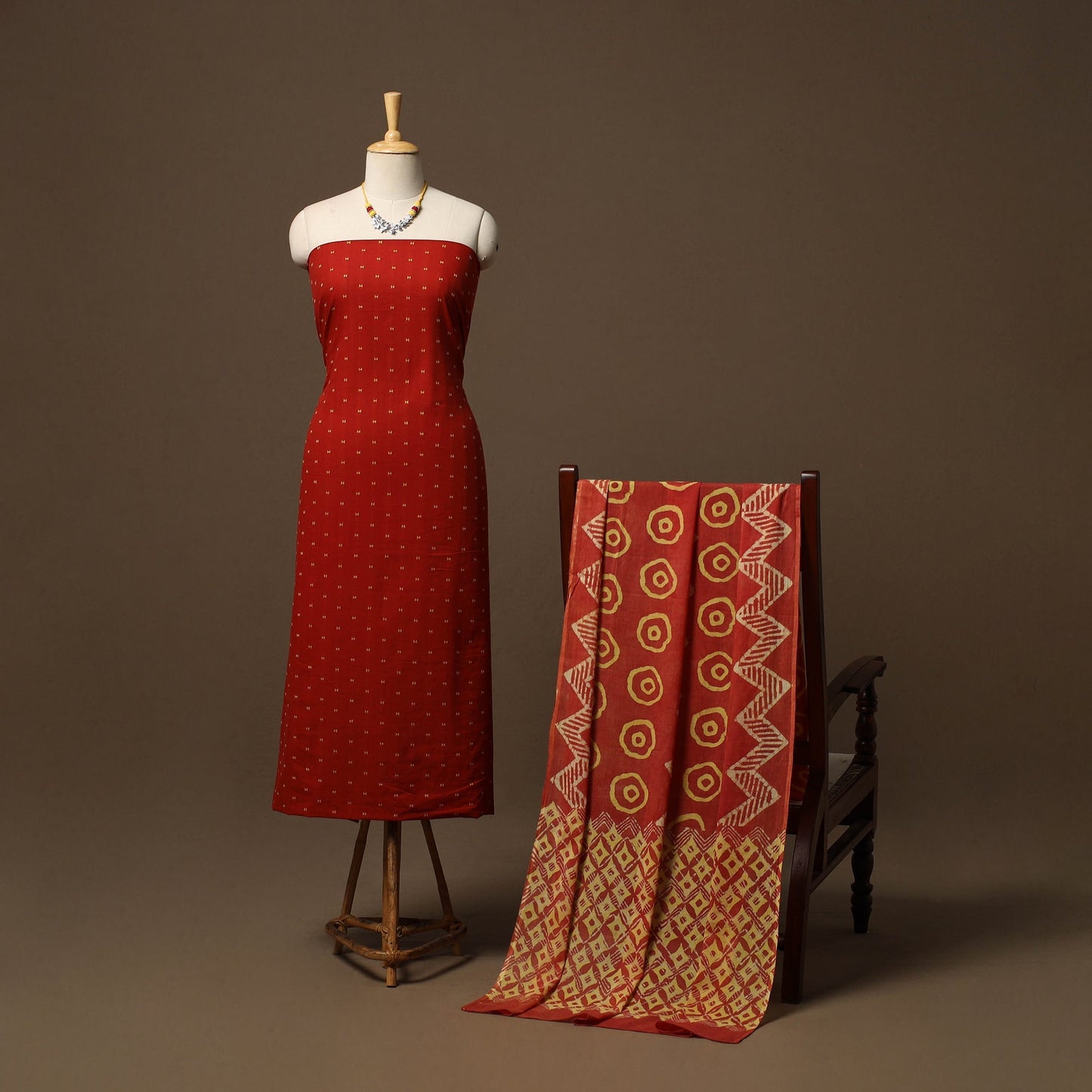 Jacquard cotton 2pc unstitched dress material