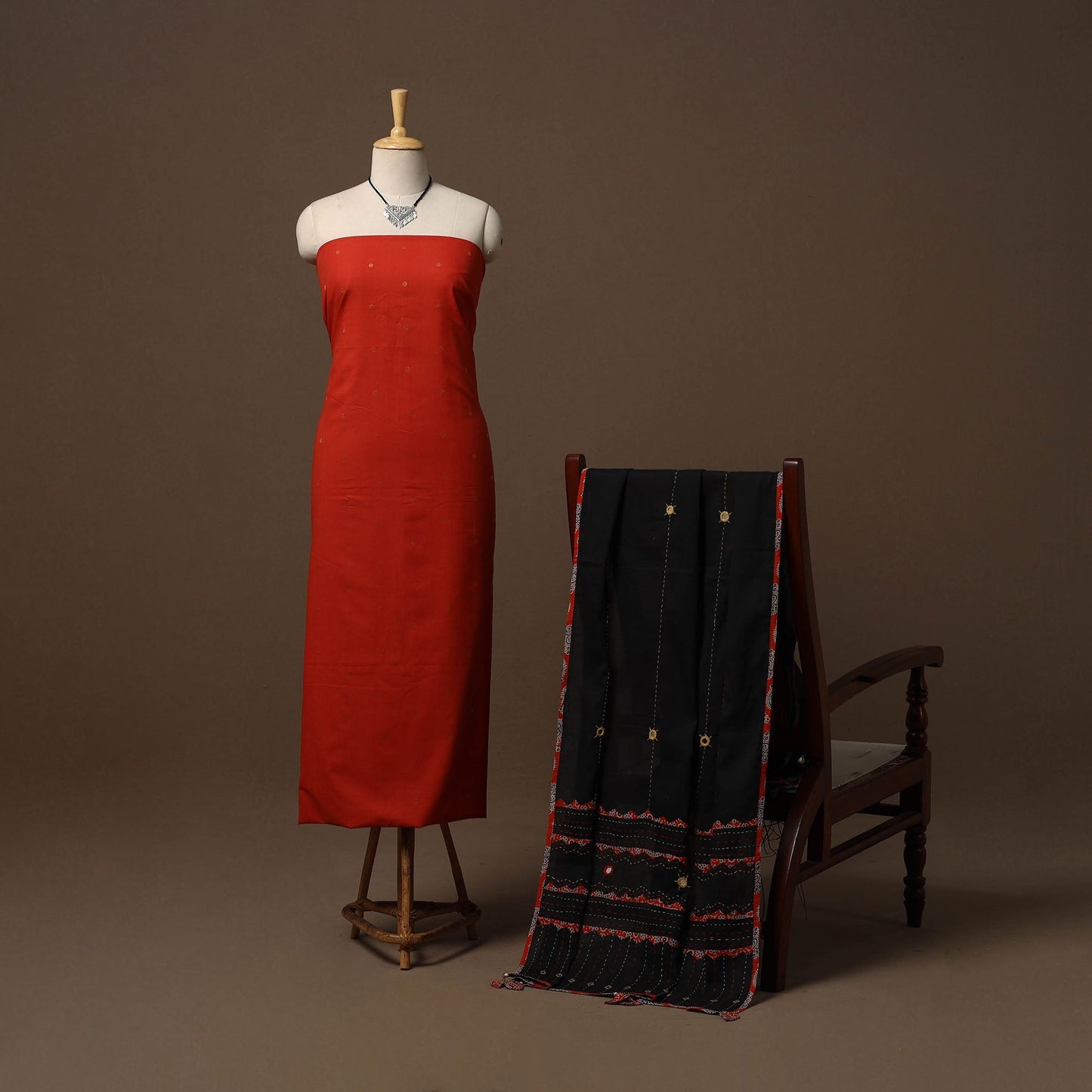 Jacquard cotton 2pc unstitched dress material
