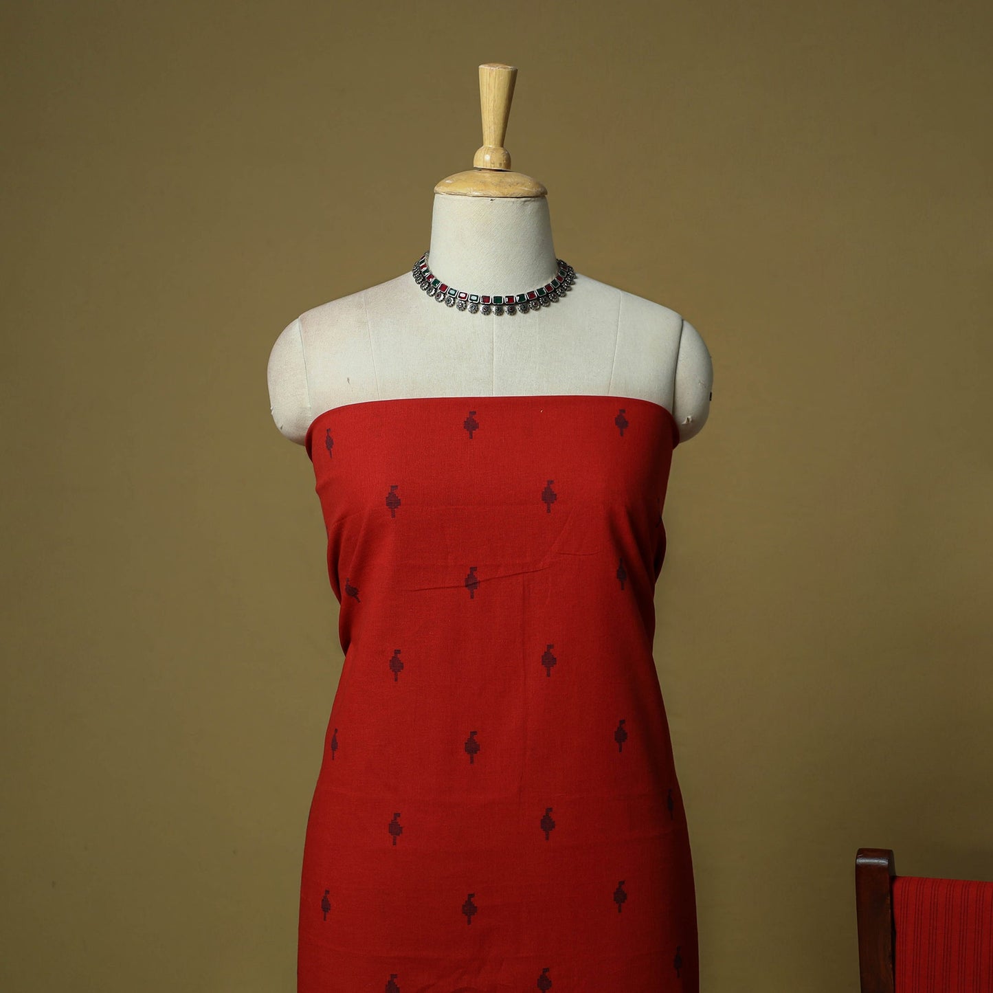 Jacquard cotton 3pc unstitched dress material 03