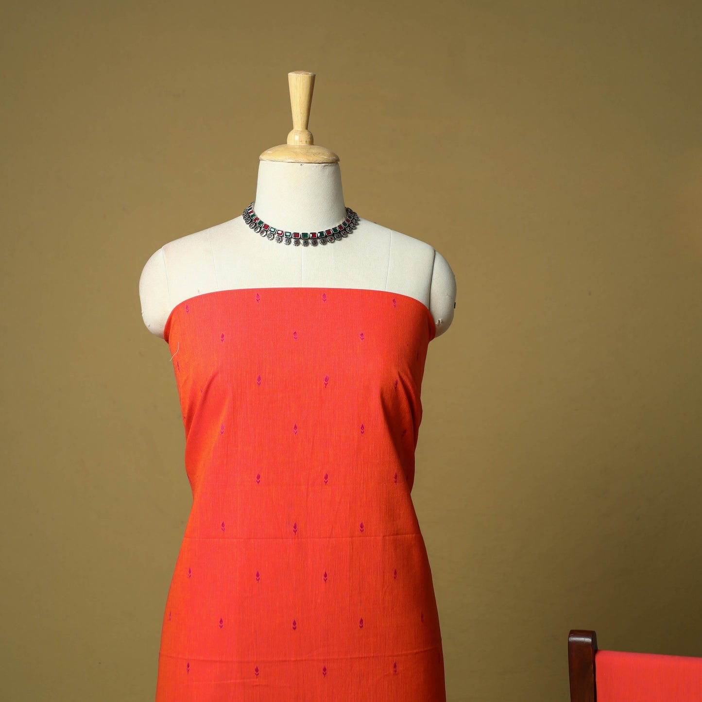 Jacquard cotton 3pc unstitched dress material 46