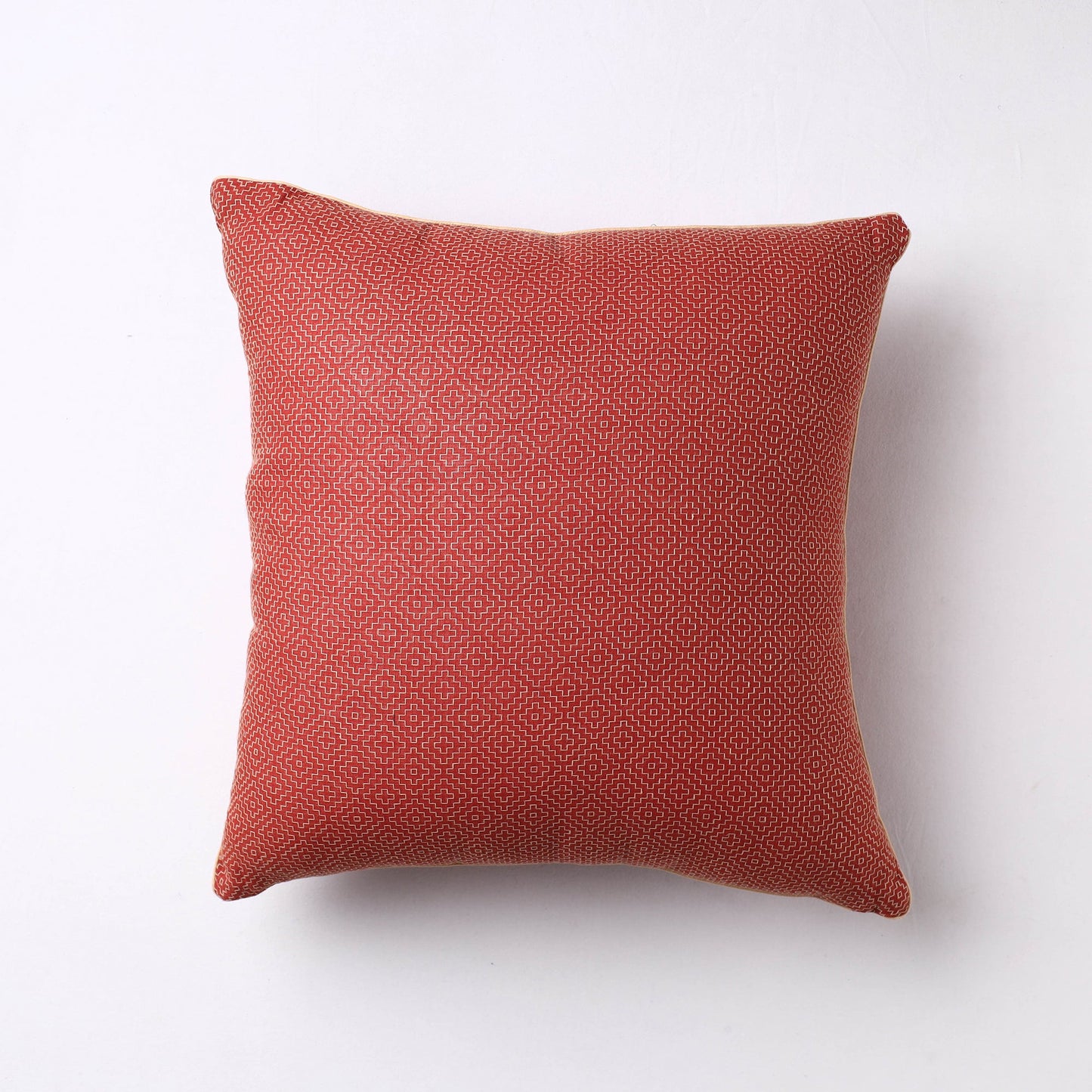 Red Jacquard Cotton Fabric Cushion Cover