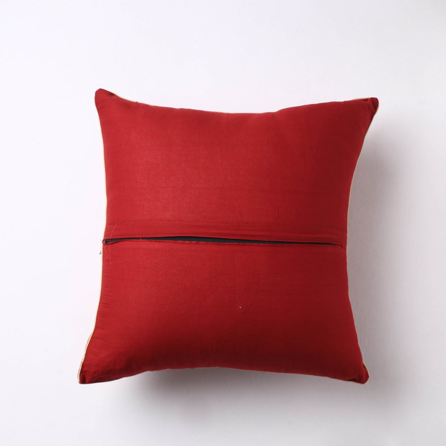 Red Jacquard Cotton Fabric Cushion Cover