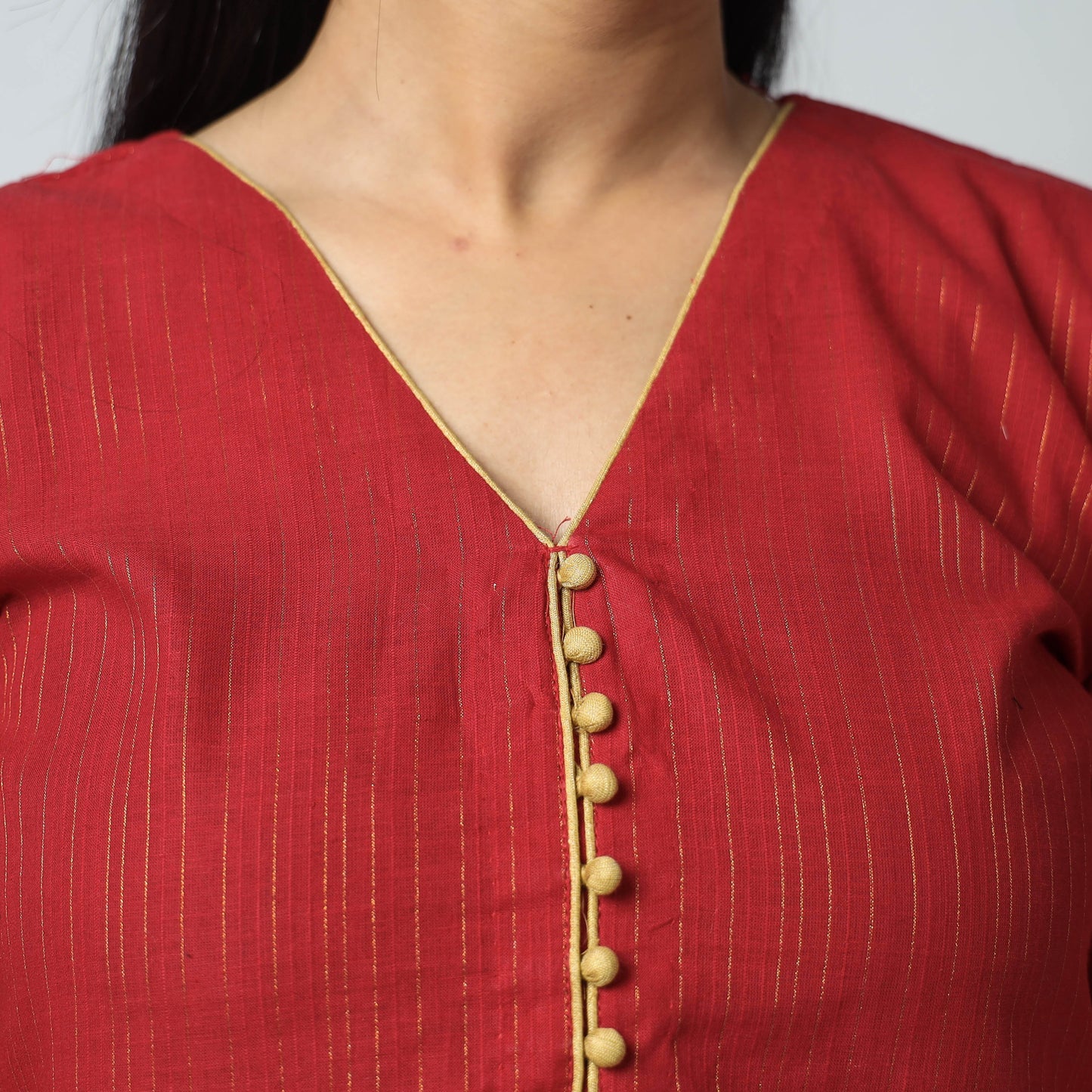 Jacquard Cotton Long Kurta for Women