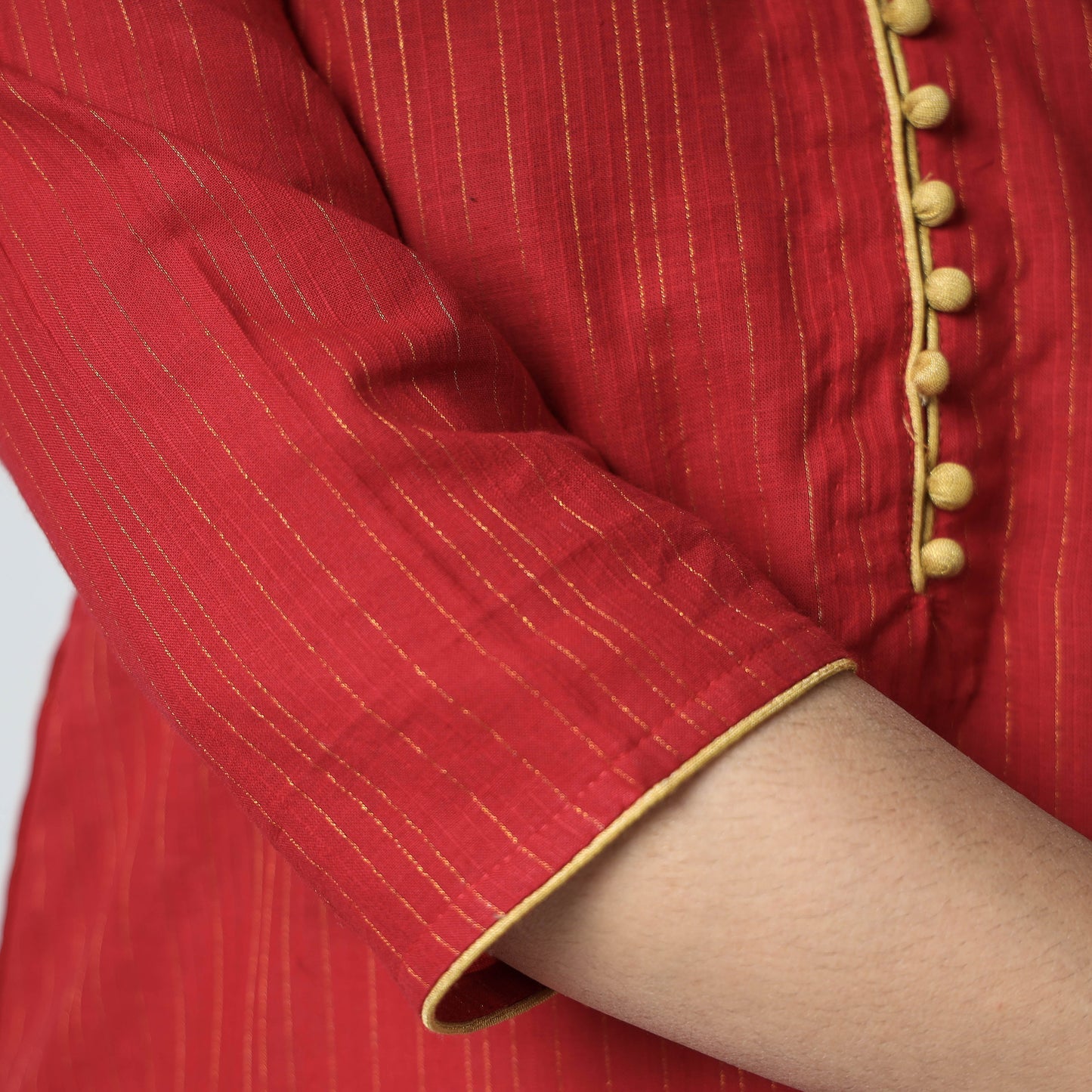 Jacquard Cotton Long Kurta for Women