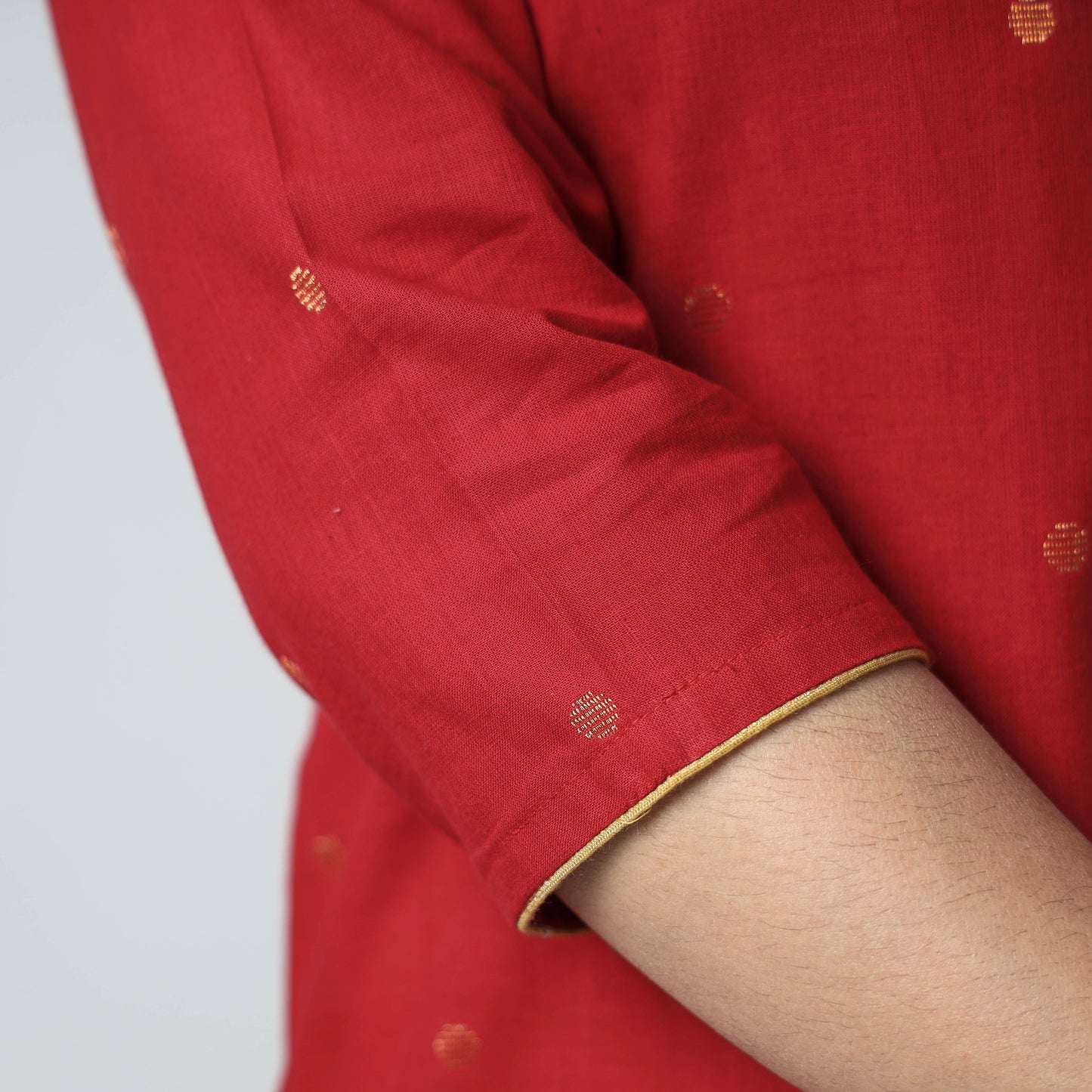 Jacquard Cotton Long Kurta for Women