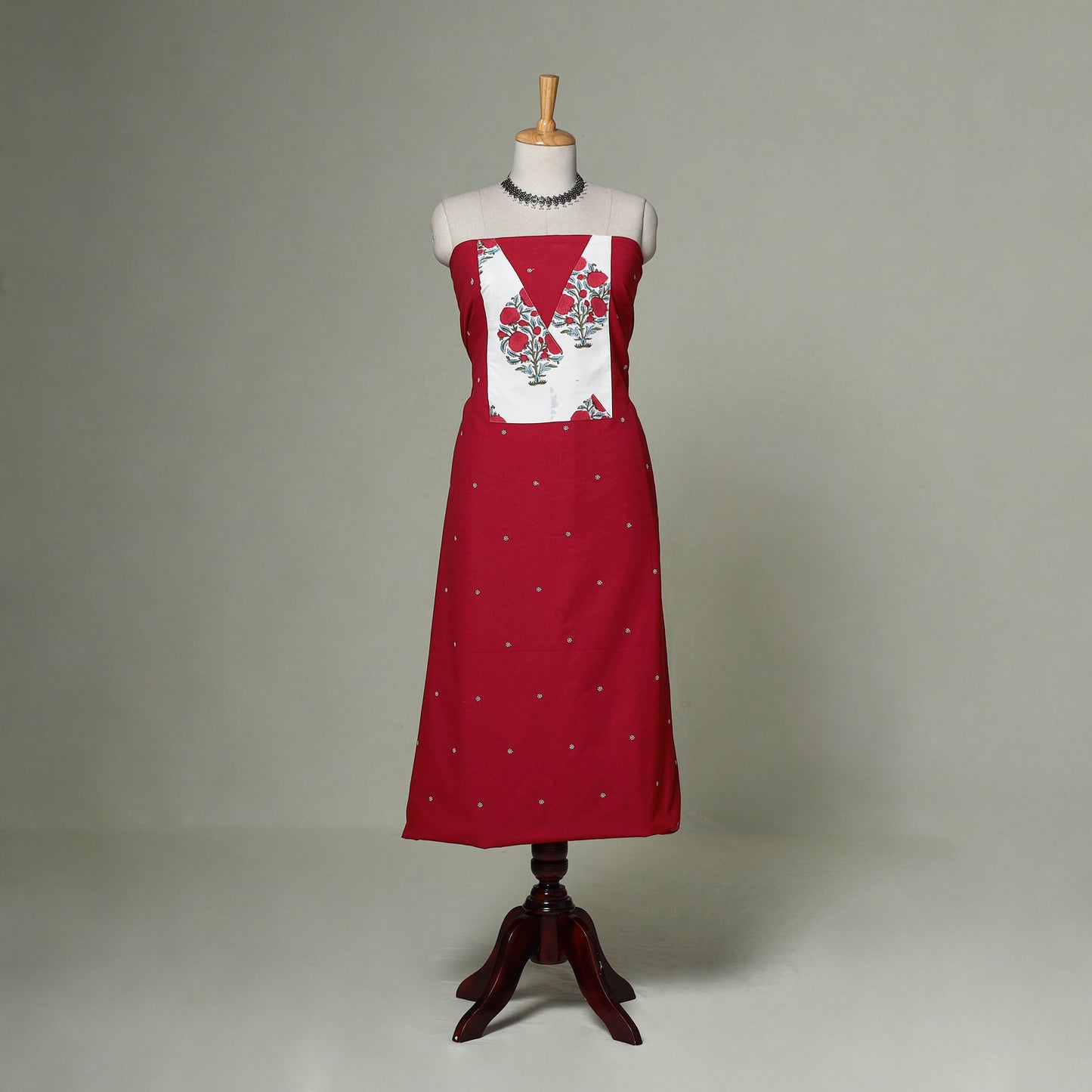 Jacquard weave cotton patchwork unstitched kurta material