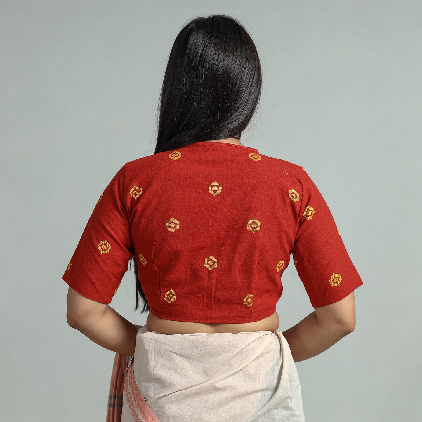 Buy Jacquard Weave Cotton Stitched Blouse