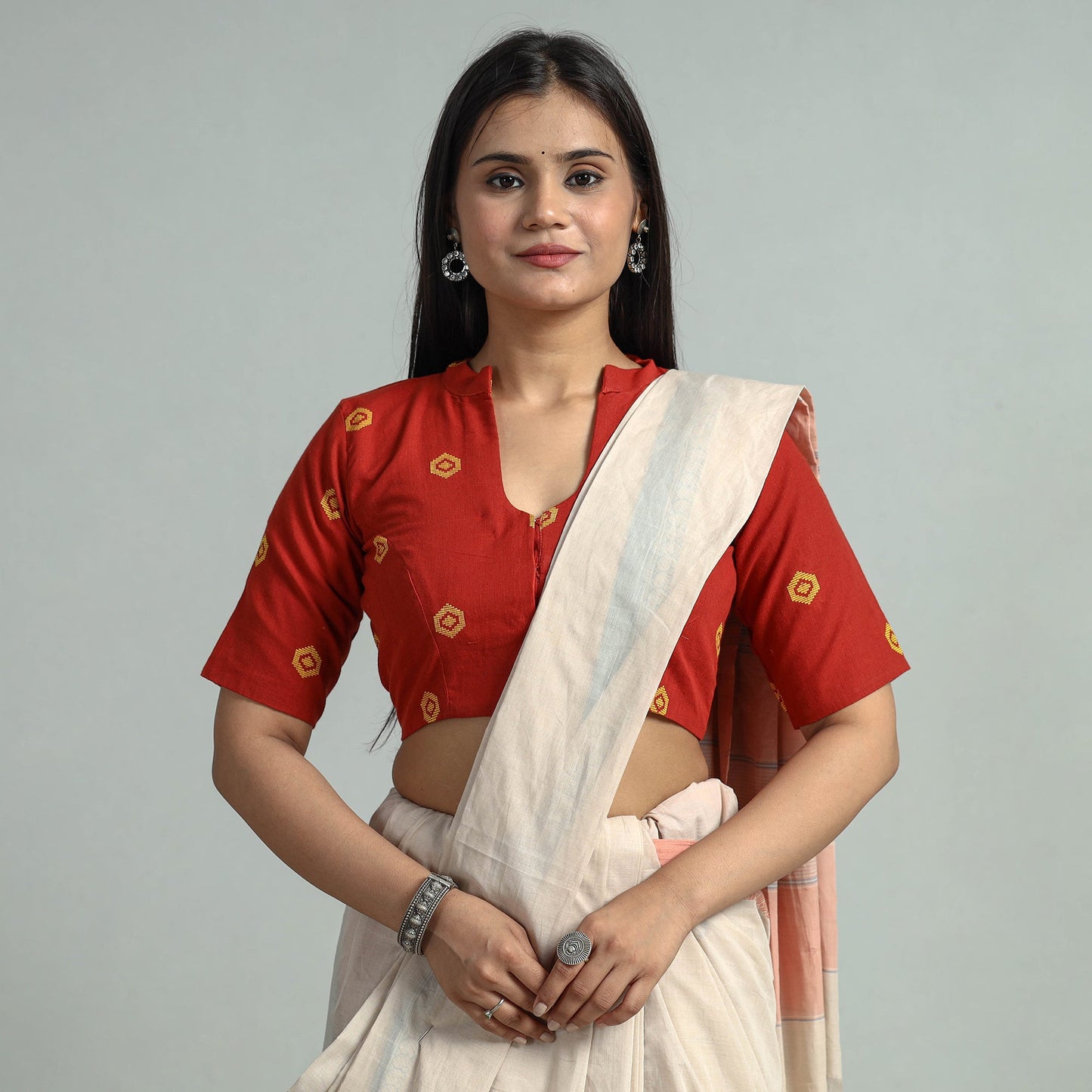 Buy Jacquard Weave Cotton Stitched Blouse
