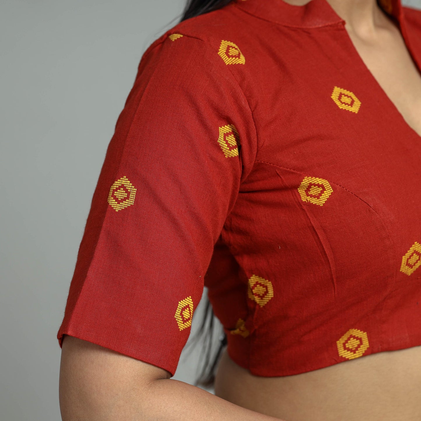 Buy Jacquard Weave Cotton Stitched Blouse