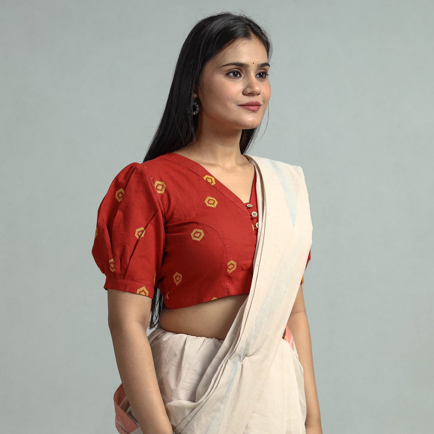 Buy Jacquard Weave Cotton Stitched Blouse