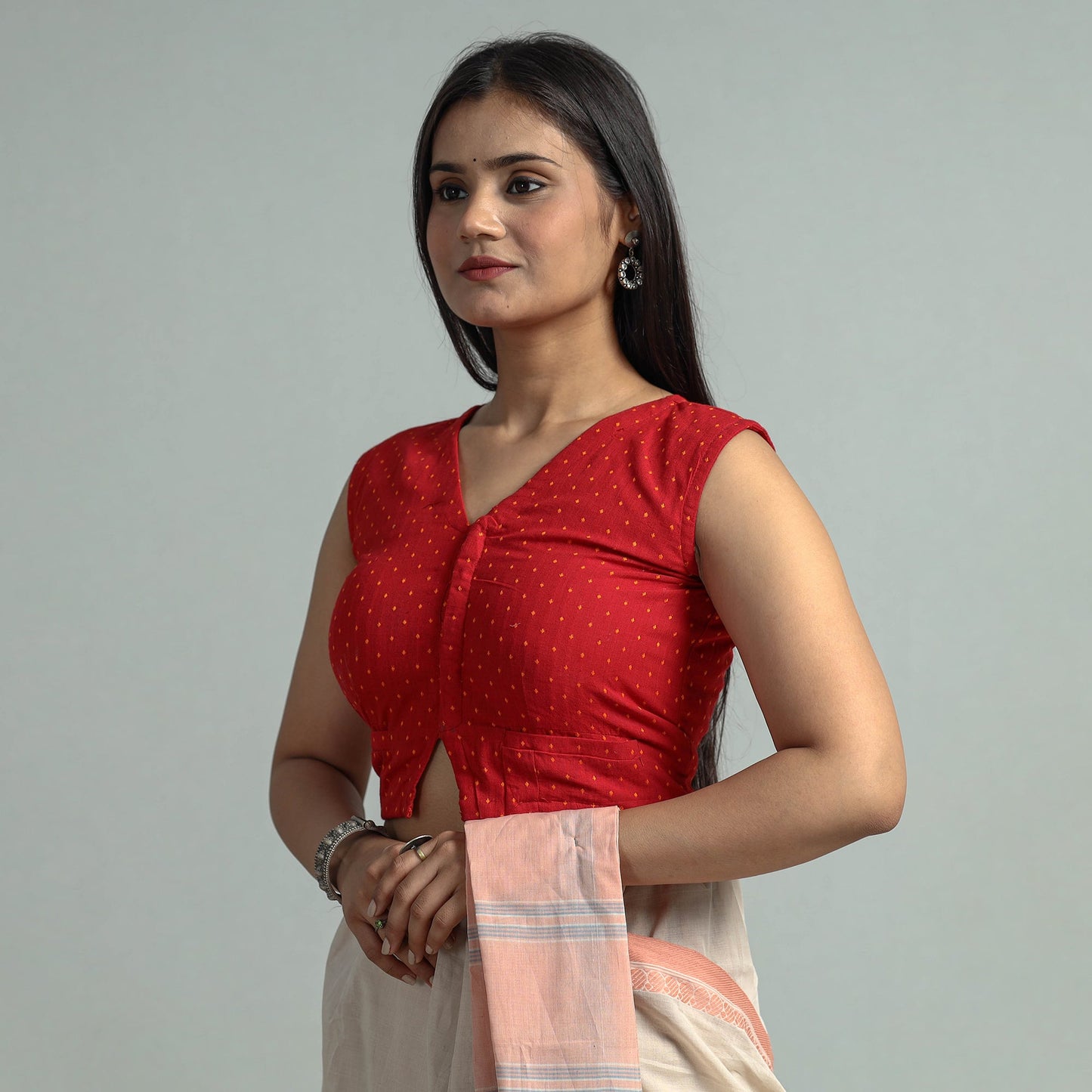 Buy Jacquard Weave Cotton Stitched Blouse
