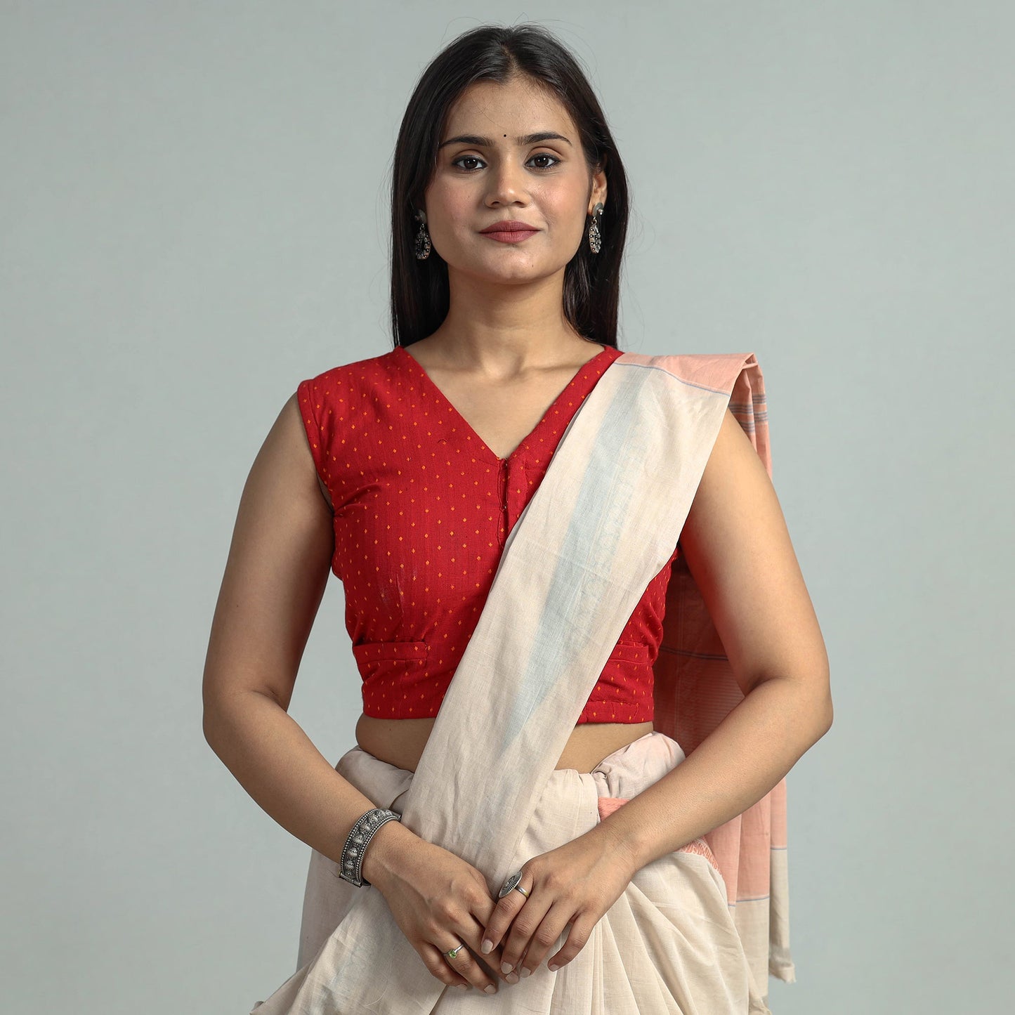 Buy Jacquard Weave Cotton Stitched Blouse